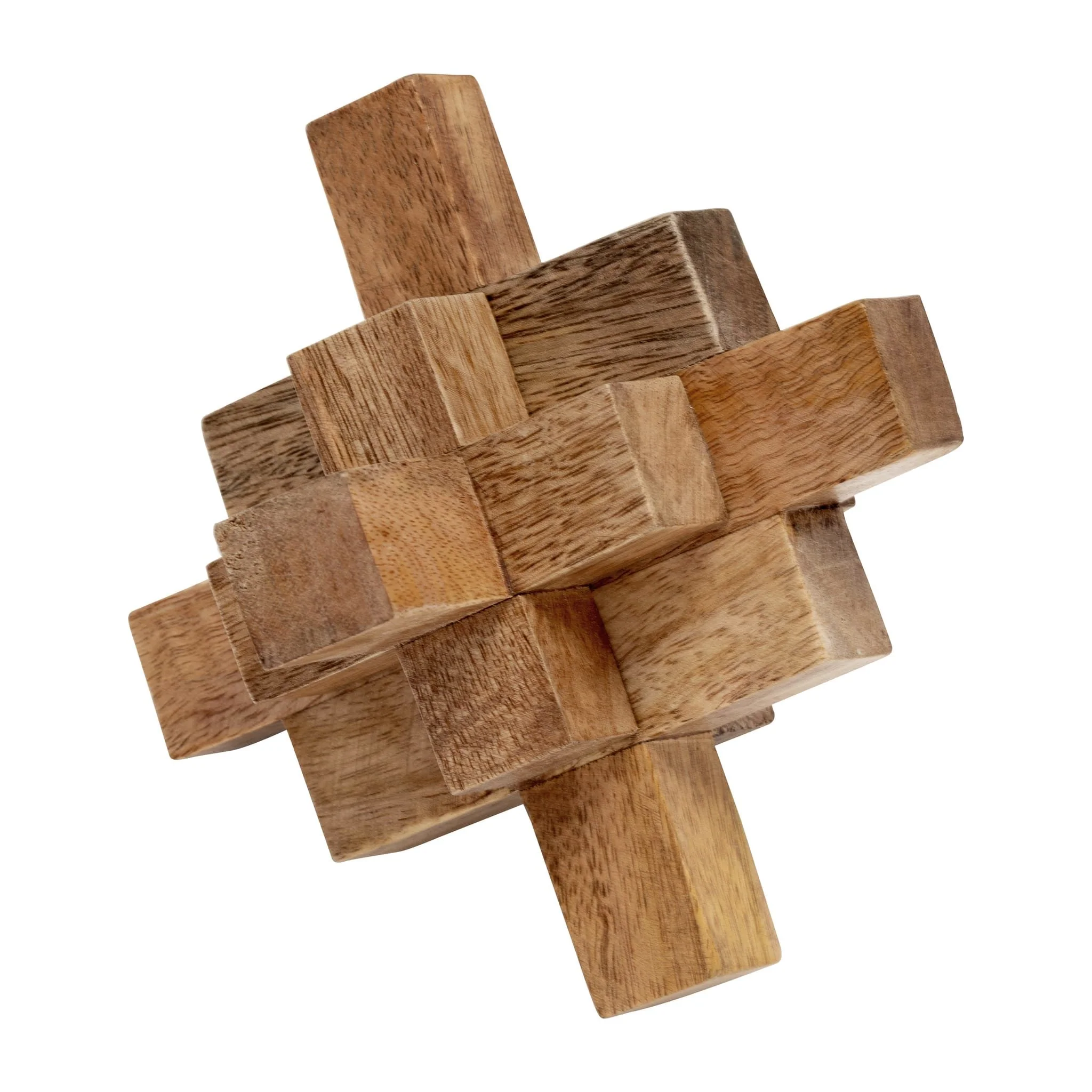 Wood, 6"  Geometric Orb, Natural - Image 5