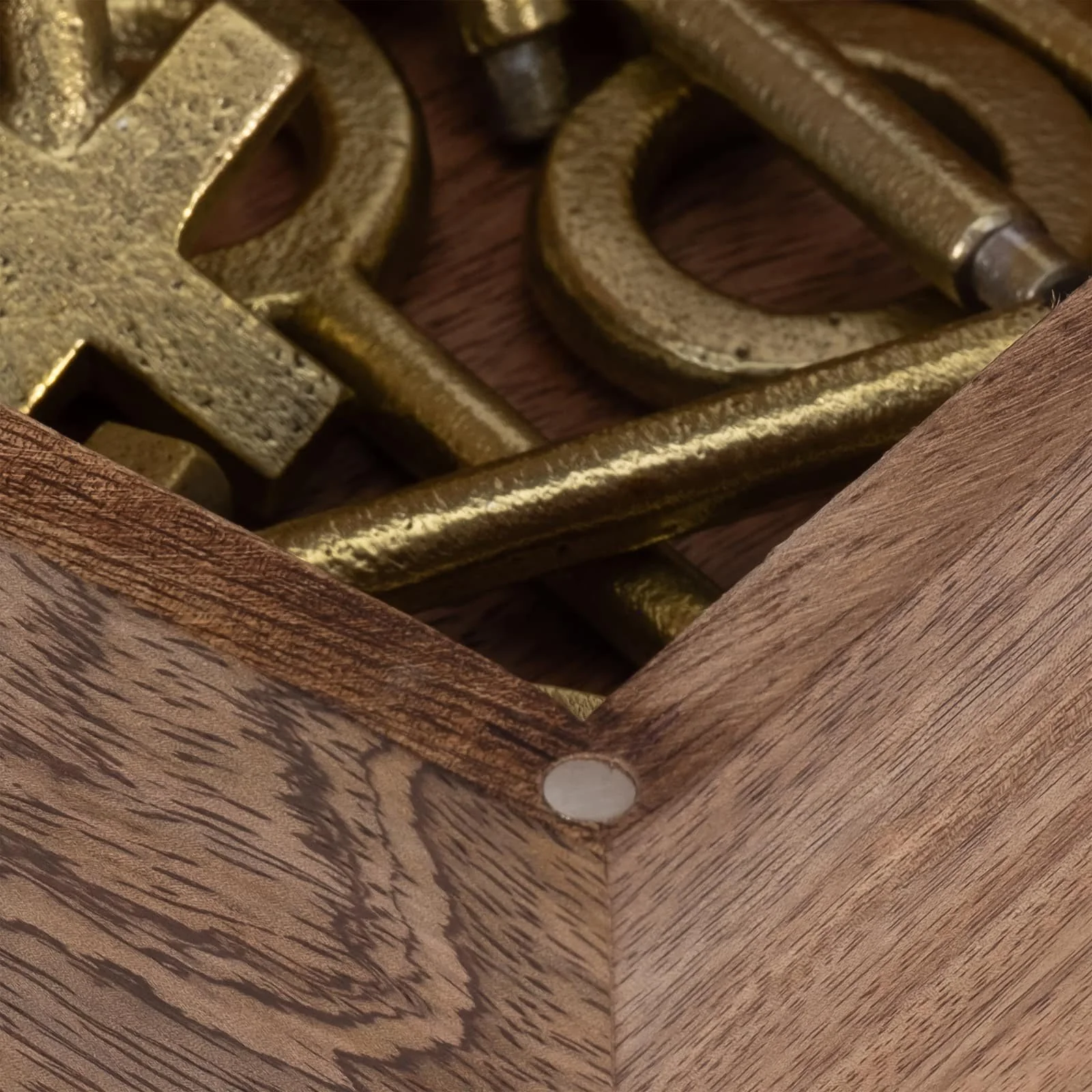 Wood, 6" Tic Tac Toe, Brown/gold - Image 6