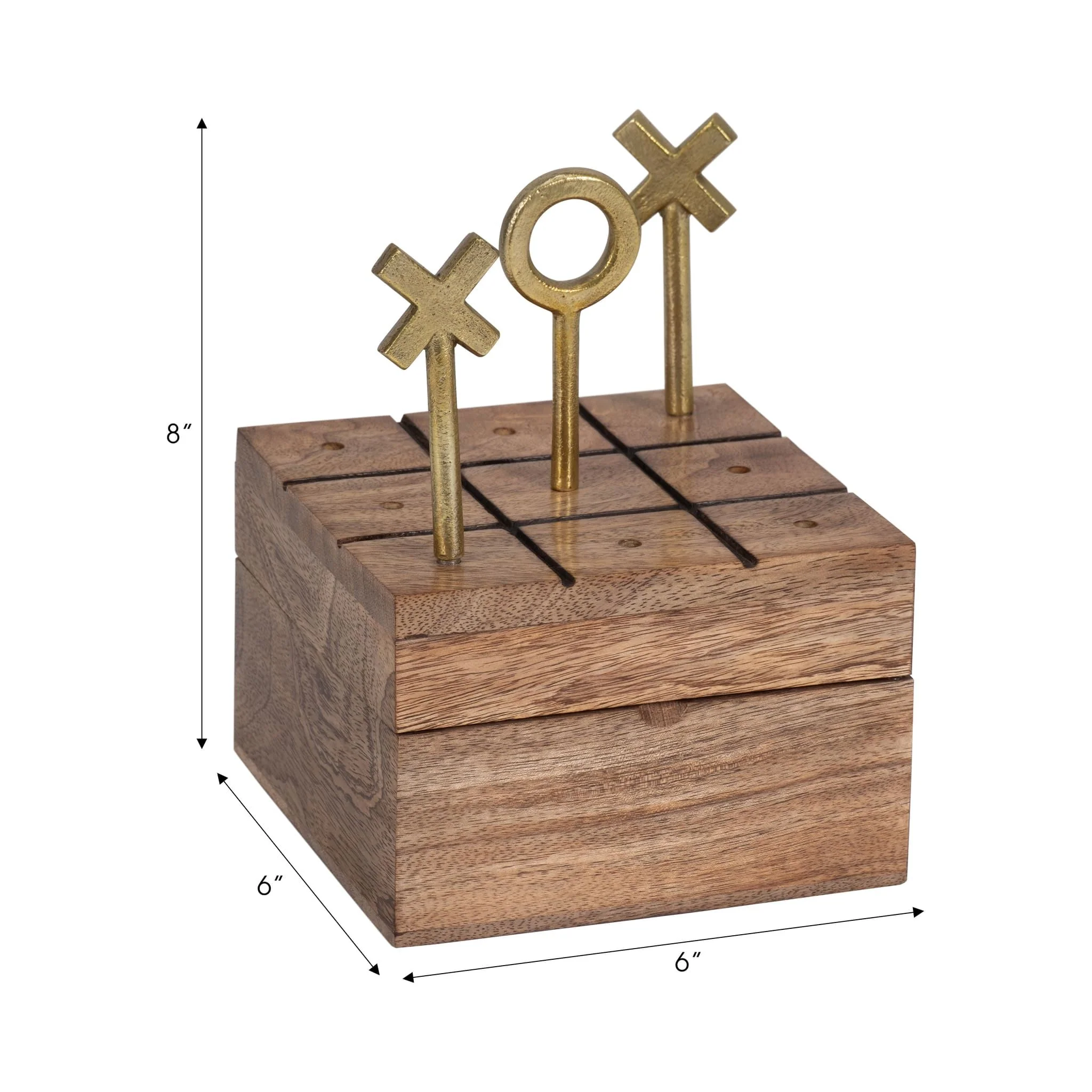 Wood, 6" Tic Tac Toe, Brown/gold - Image 8