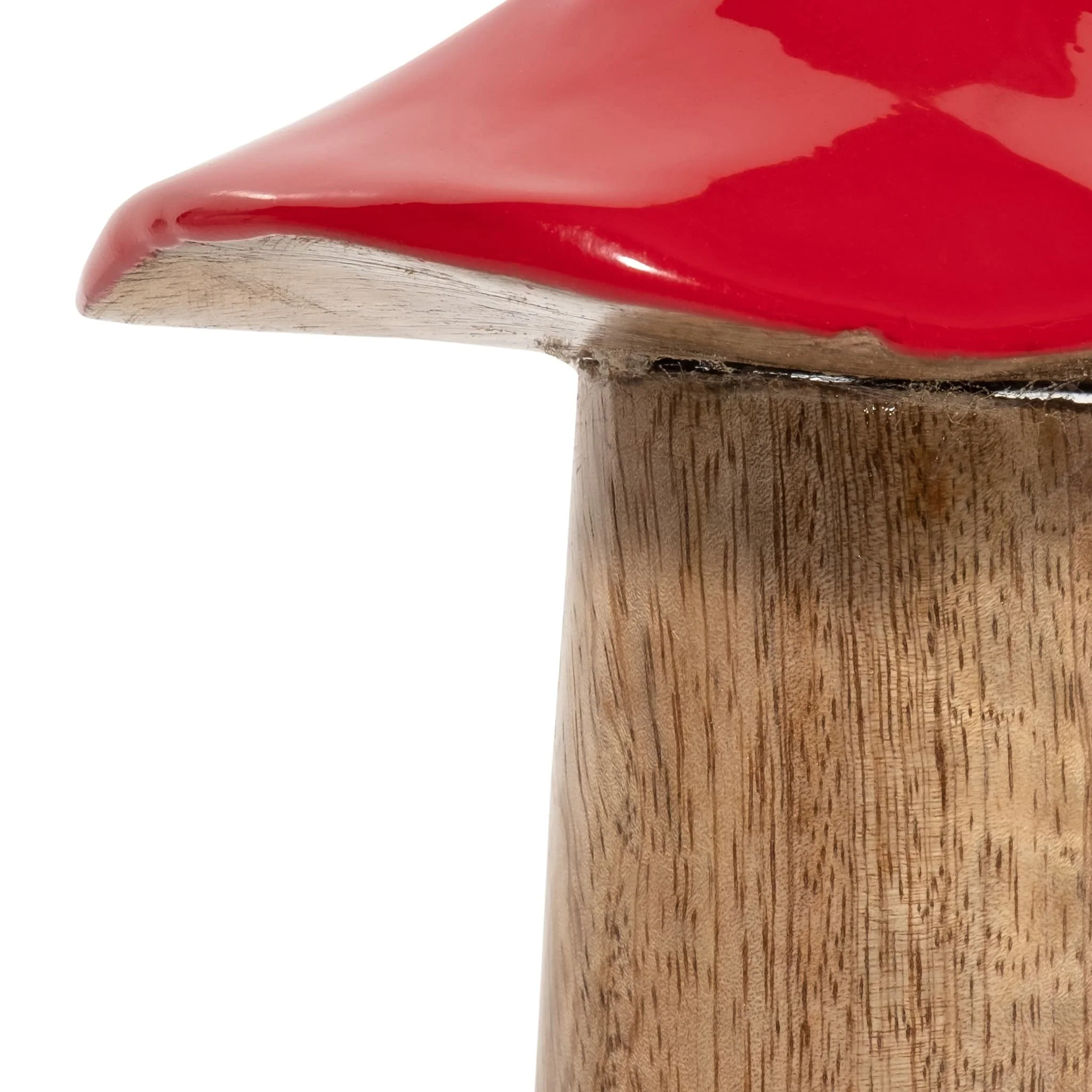 Wood, 6" Toadstool Mushroom, Red - Image 4
