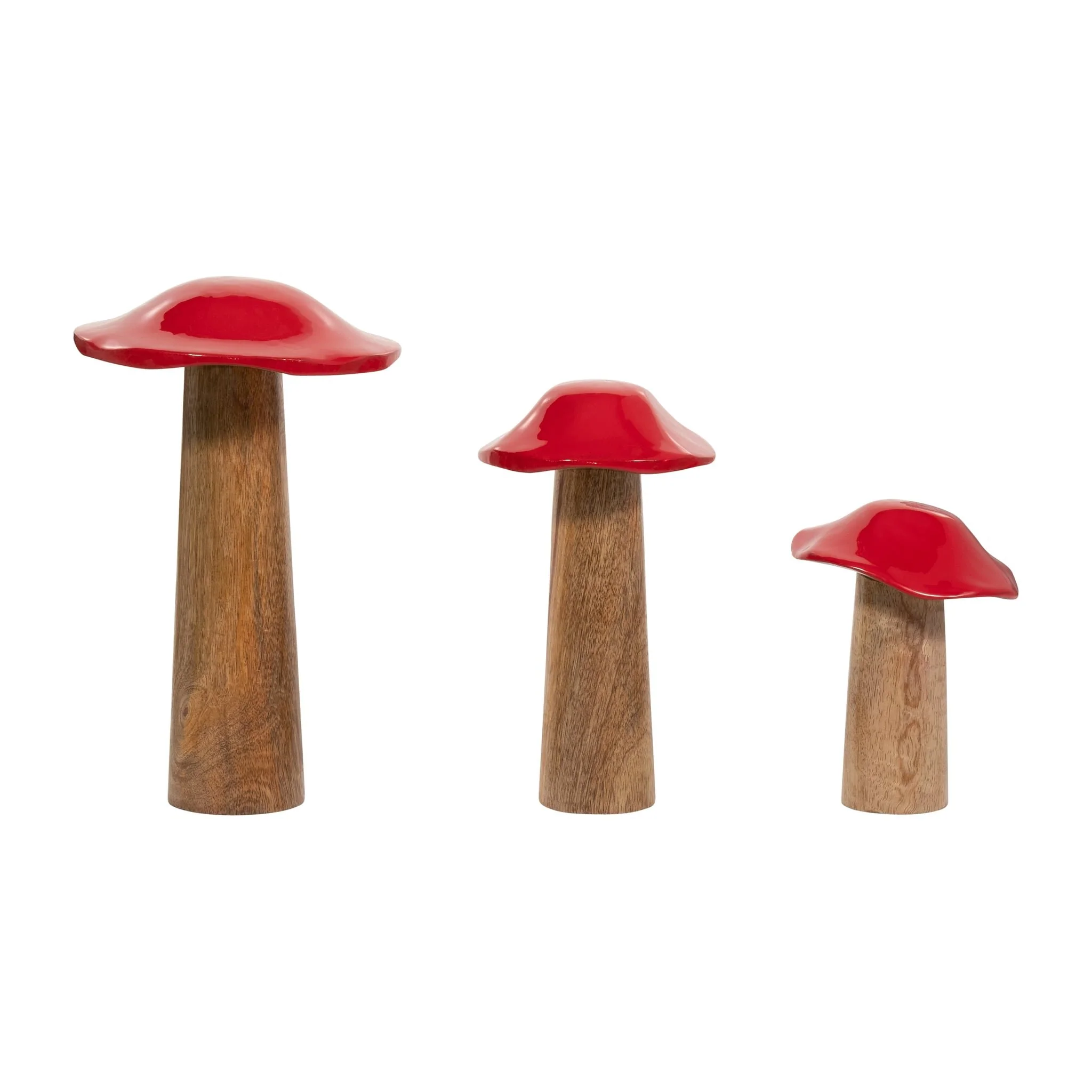 Wood, 6" Toadstool Mushroom, Red - Image 8