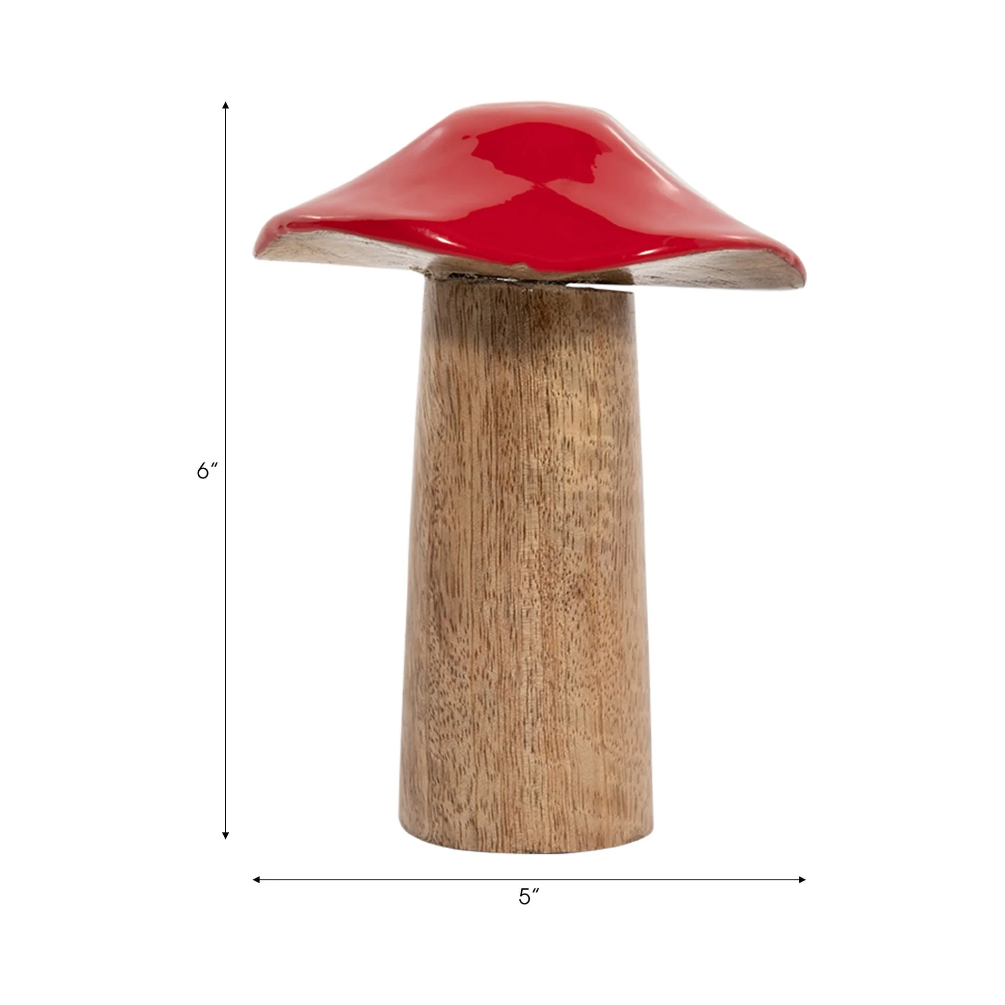 Wood, 6" Toadstool Mushroom, Red - Image 9