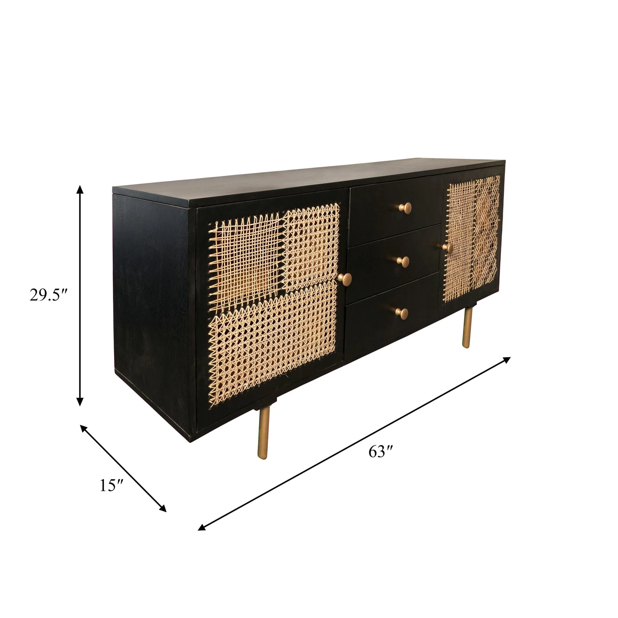 Wood 63x30" Patchwork Sideboard - Image 8