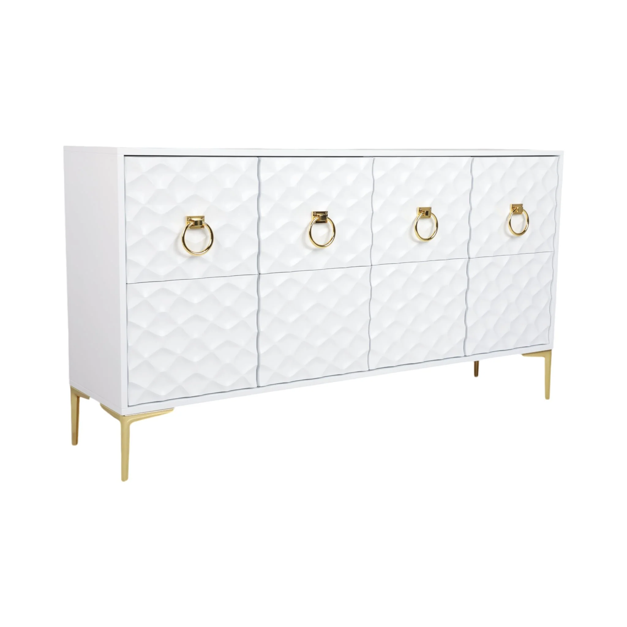 Wood, 65x35 Console Cabinet, Wht/gld, Kd - Image 2