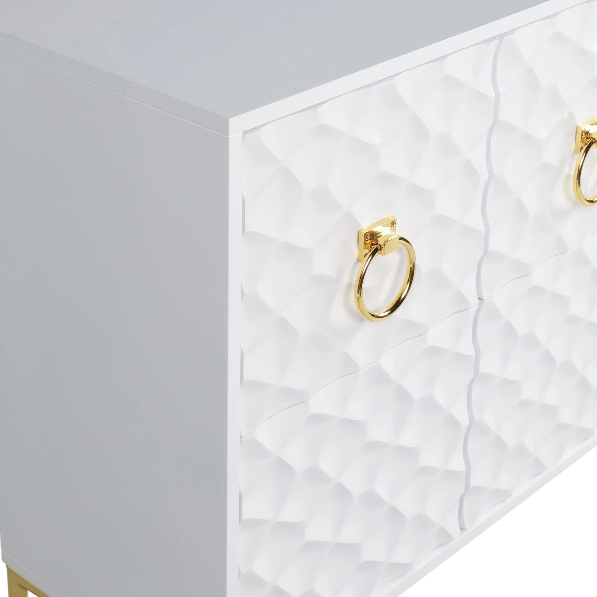 Wood, 65x35 Console Cabinet, Wht/gld, Kd - Image 6