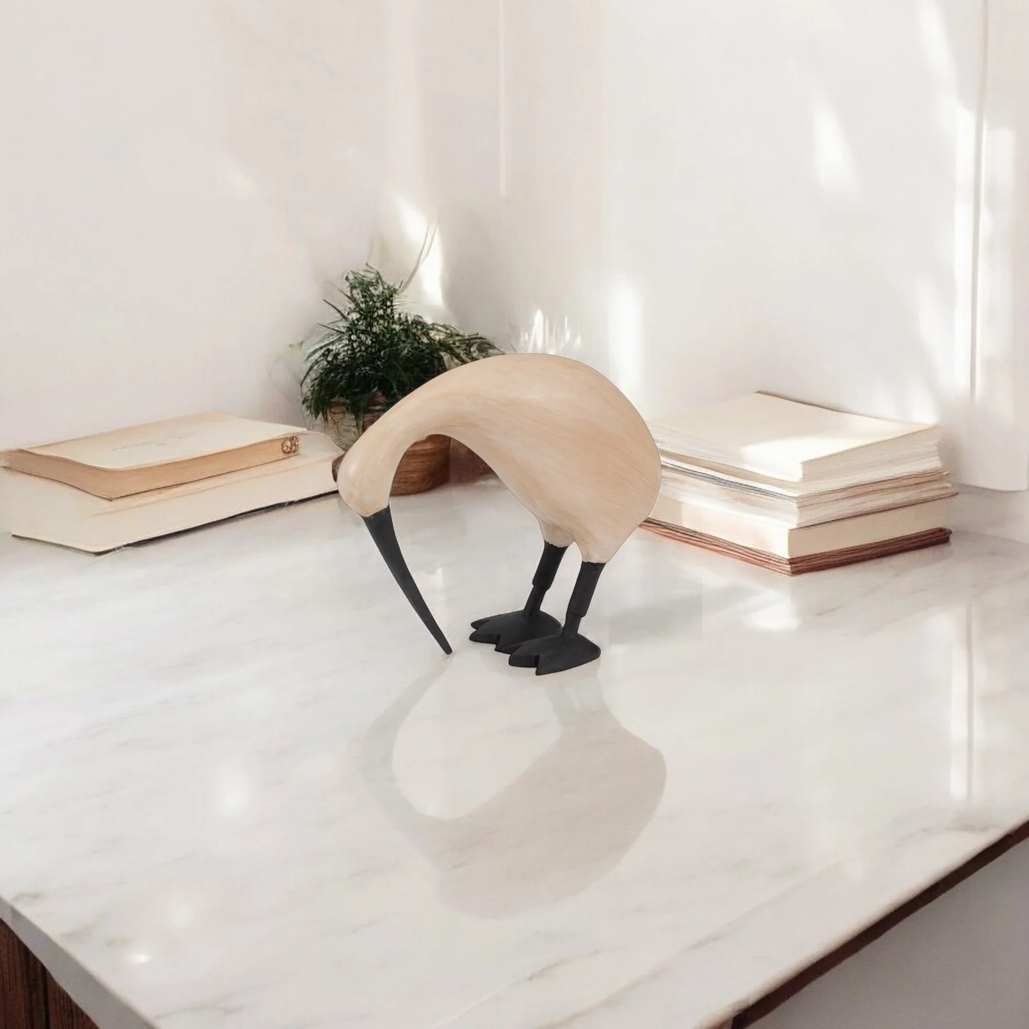 Wood, 7" Kiwi Bird W/ Black Legs, Natural - Image 11