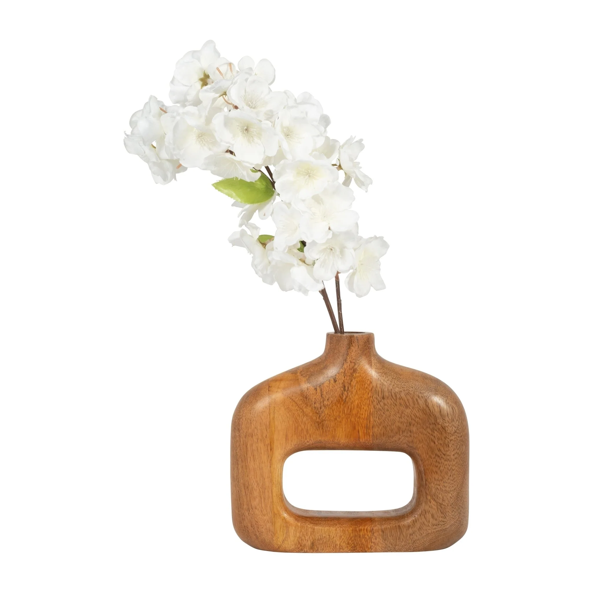 Wood, 7" Open Cut-out Vase, Natural - Image 4