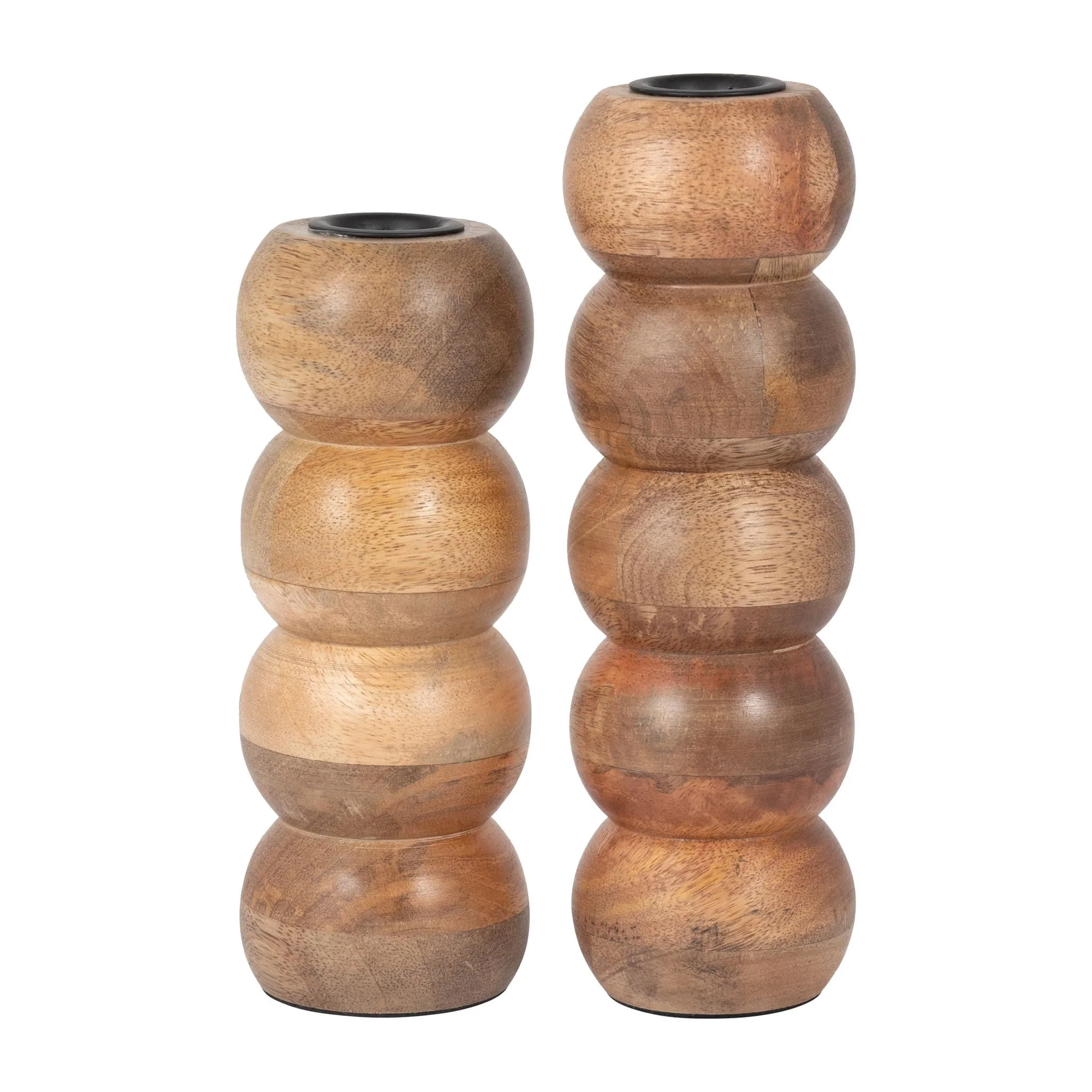 Wood, 7" Ribbed Votive Holder, Natural - Image 7