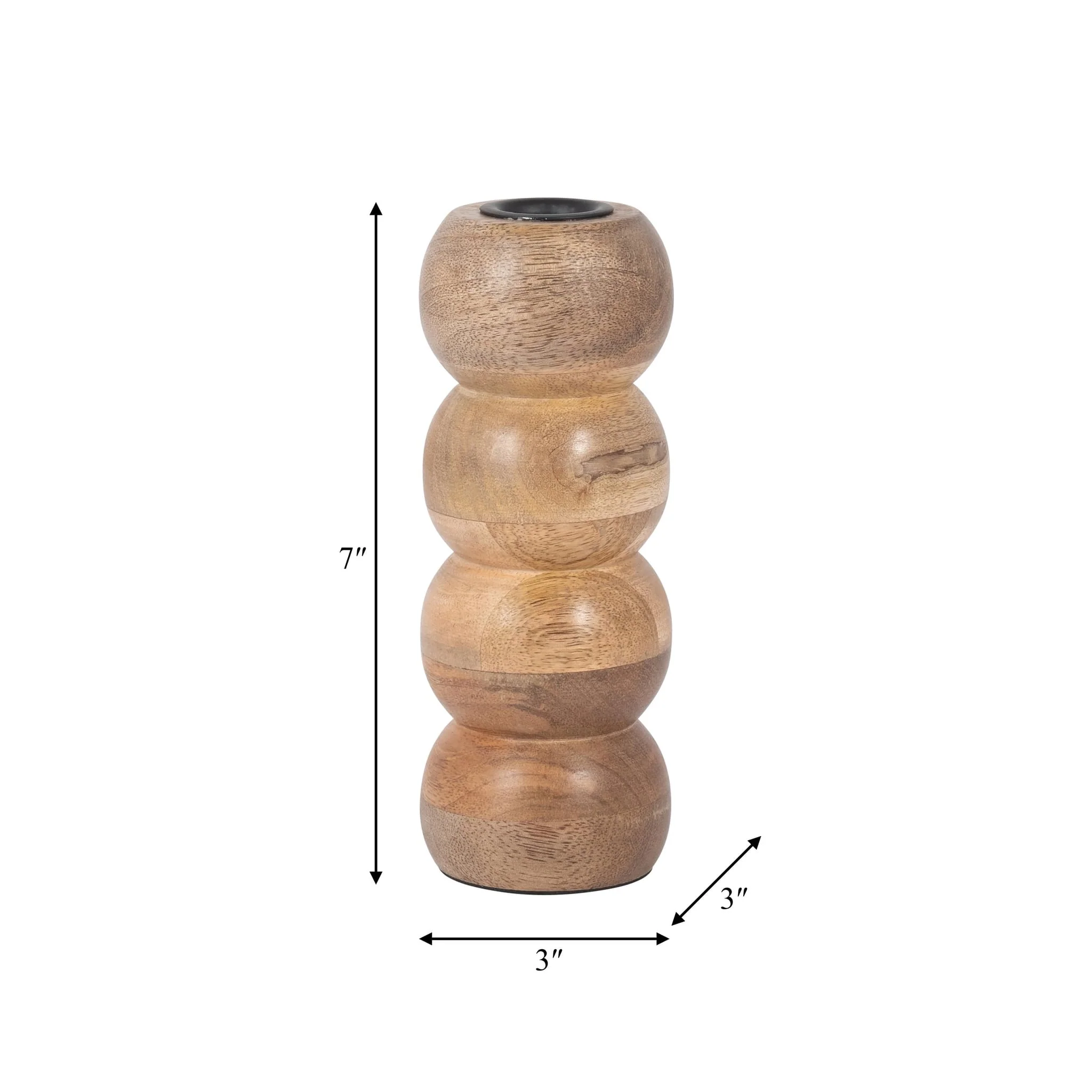 Wood, 7" Ribbed Votive Holder, Natural - Image 8