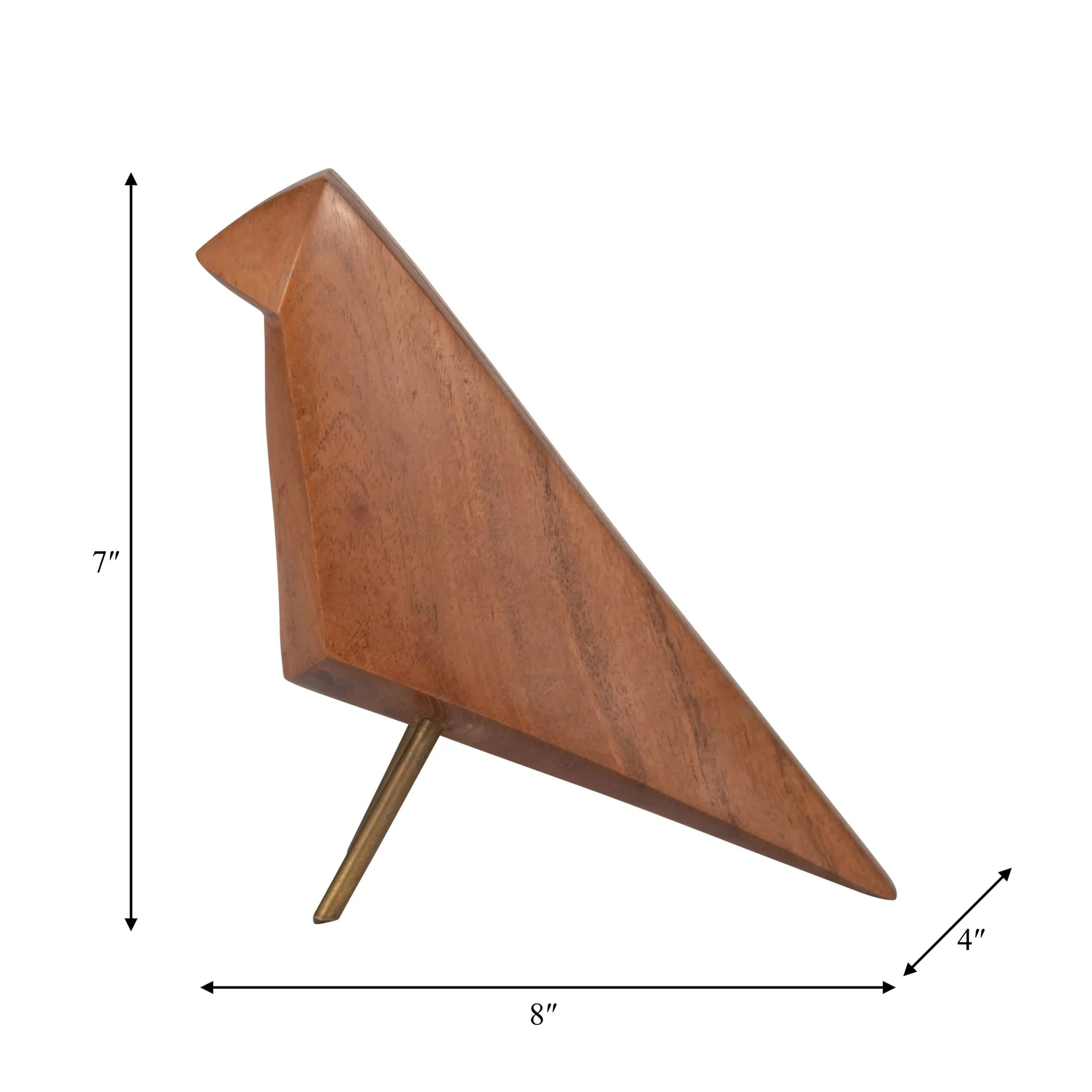 Wood, 7" Standing Bird, Brown - Image 8