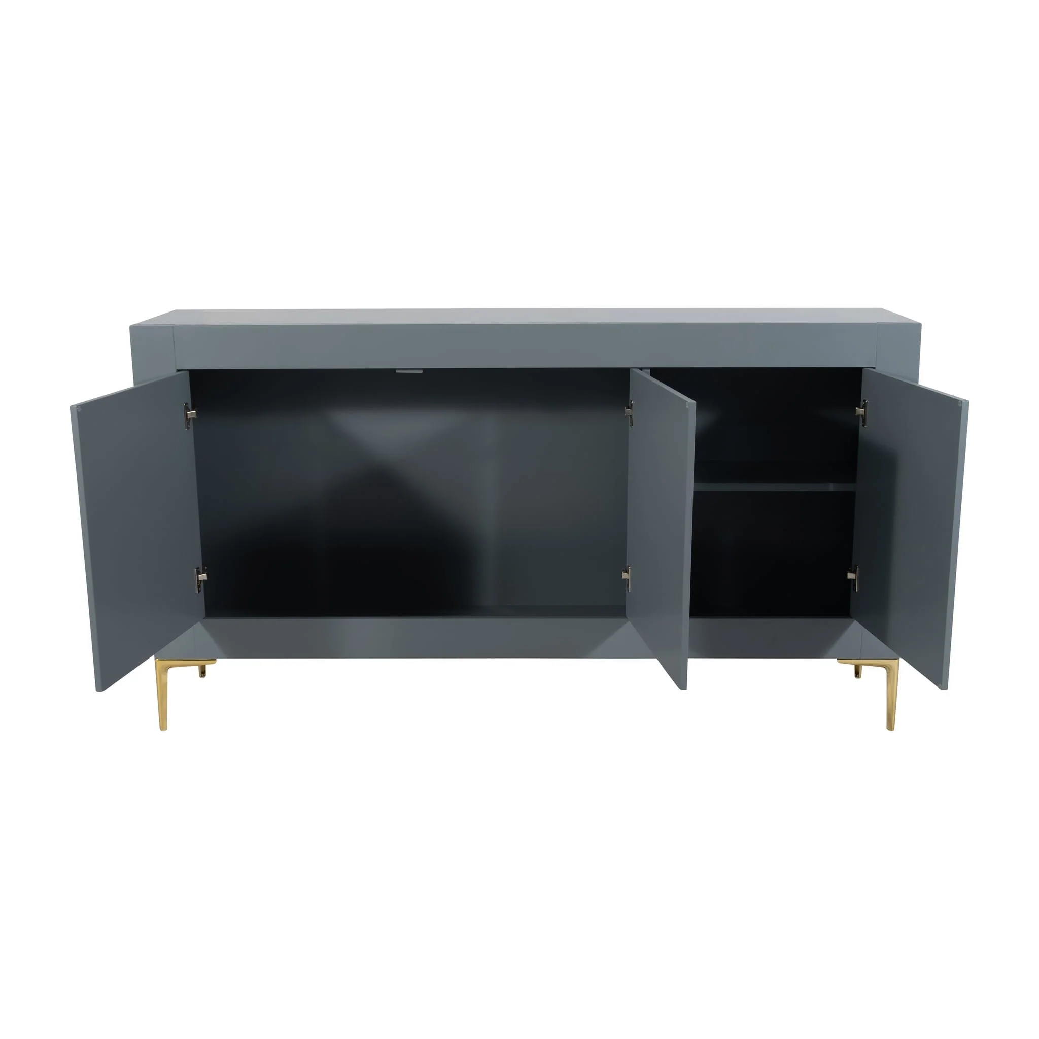 Wood, 78x39 Console Cabinet, Gray/gld, Kd - Image 2