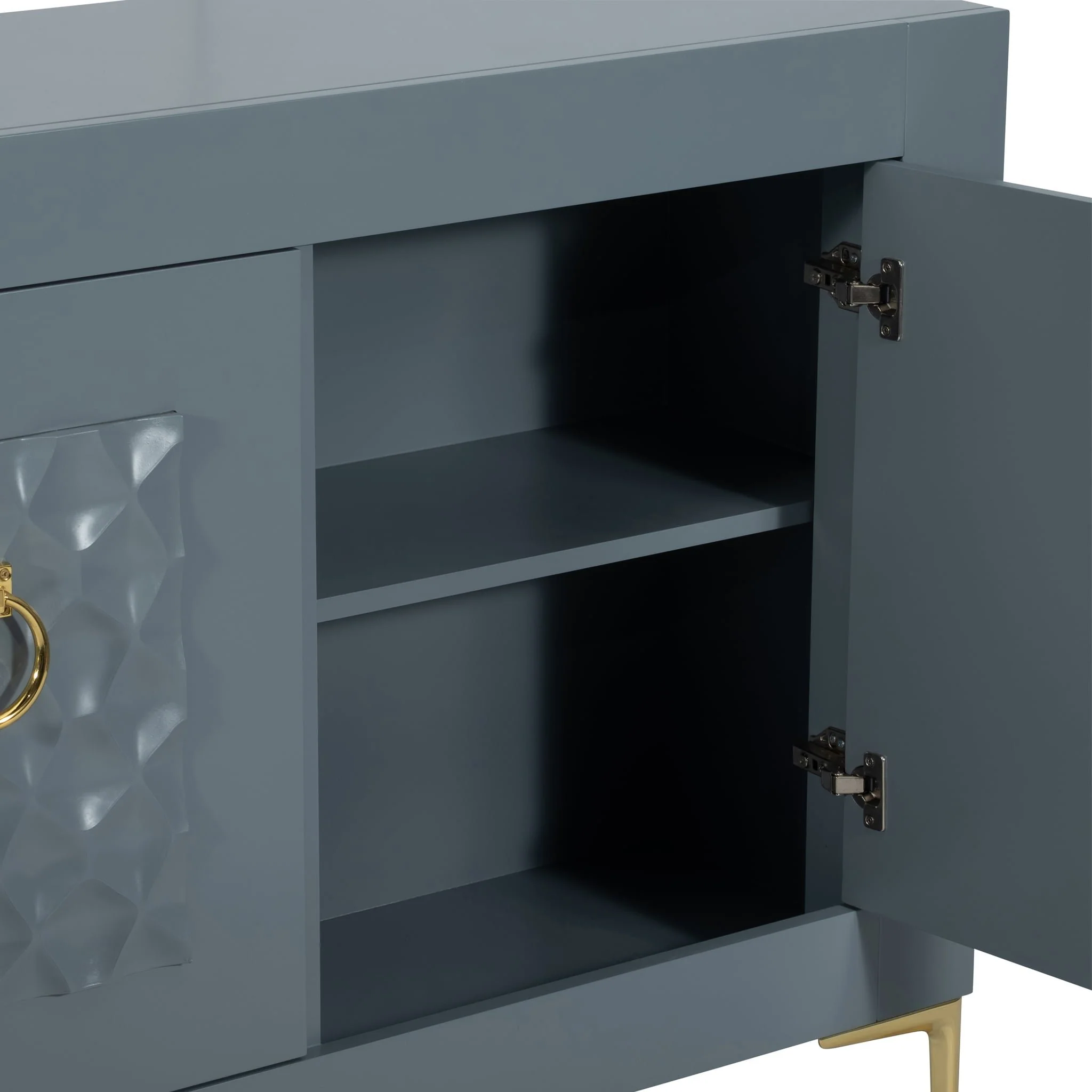 Wood, 78x39 Console Cabinet, Gray/gld, Kd - Image 5
