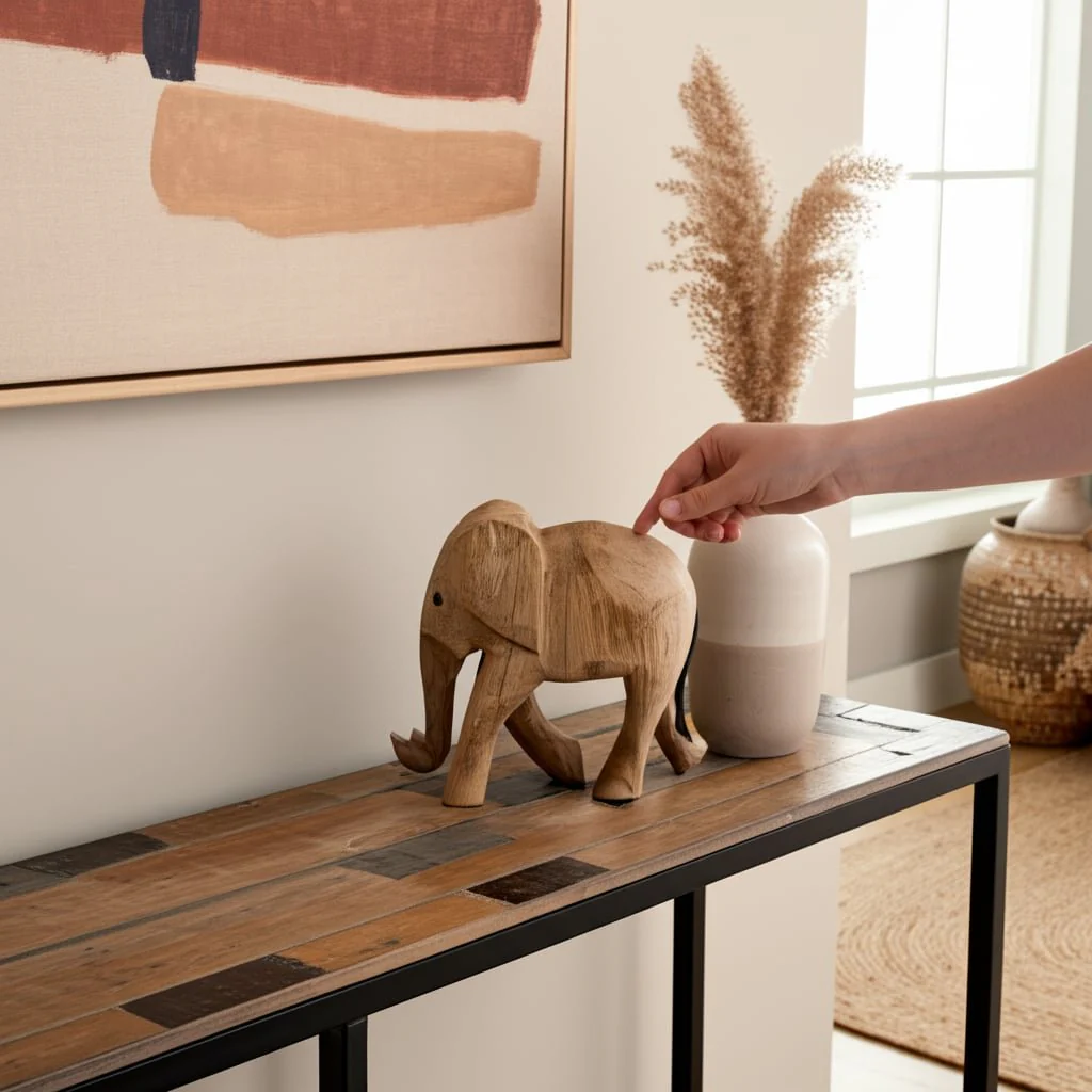 Wood, 7"h Elephant Deco, Brown - Image 11