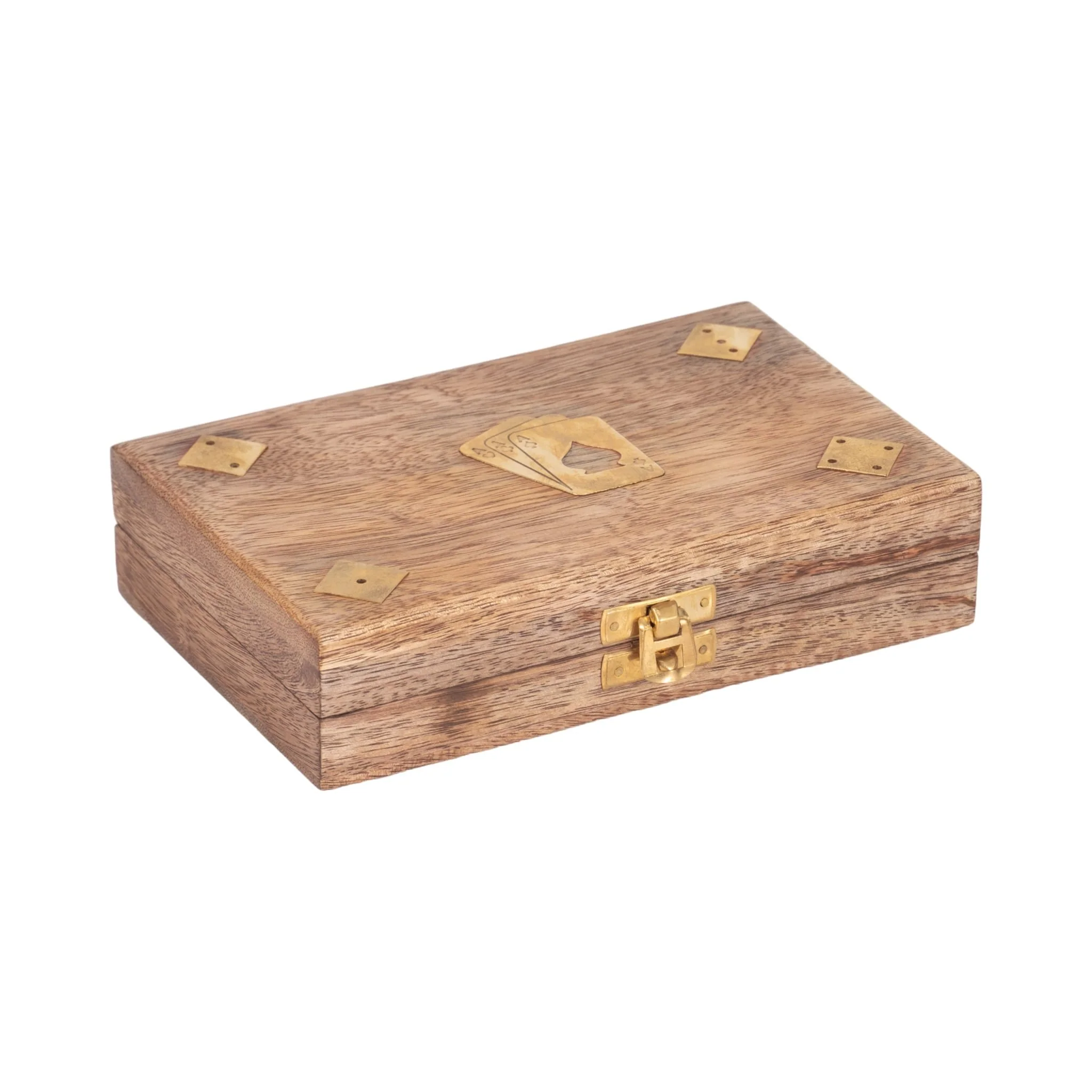 Wood, 7x5 Cards & Dice Box, Brown - Image 2