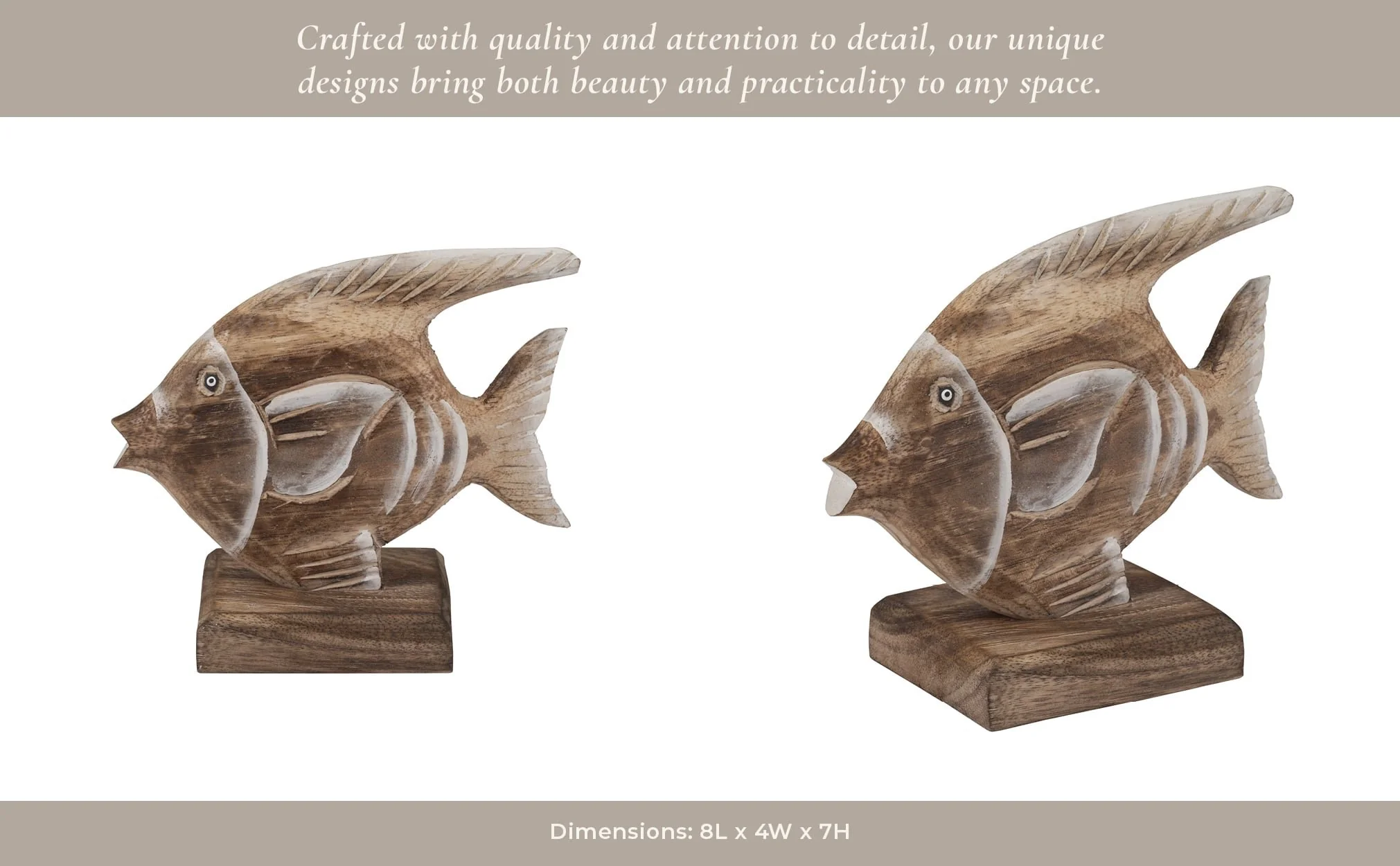 Wood, 8" Angel Fish, Natural - Image 11