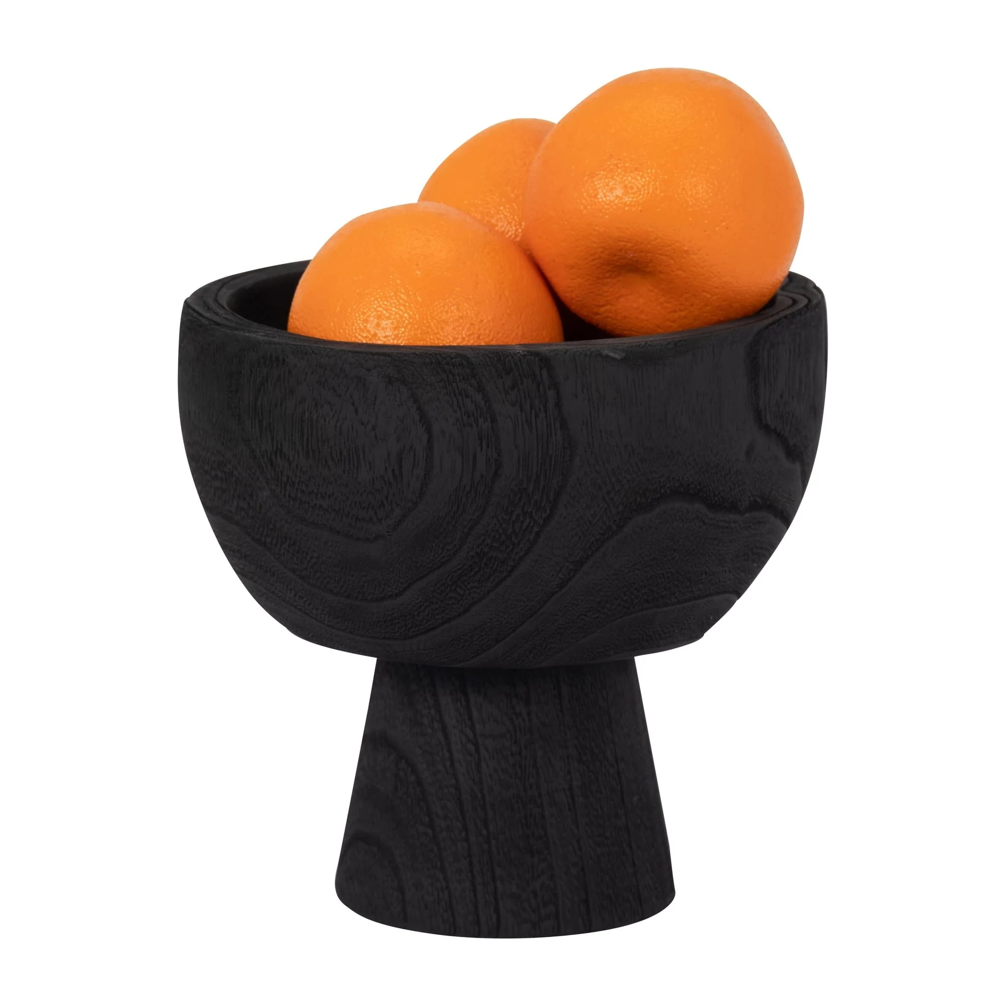 Wood, 8" Bowl W/ Stand, Black - Image 4