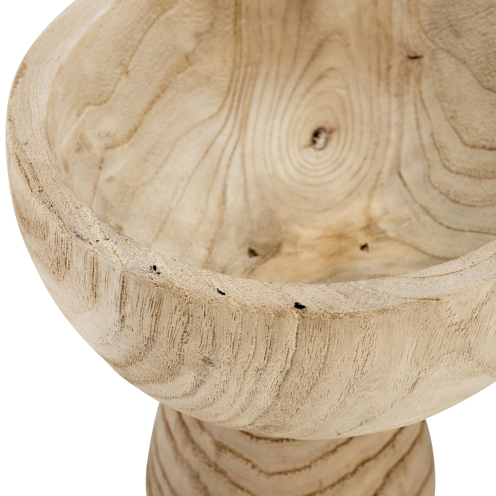 Wood, 8" Bowl W/ Stand, Natural - Image 3