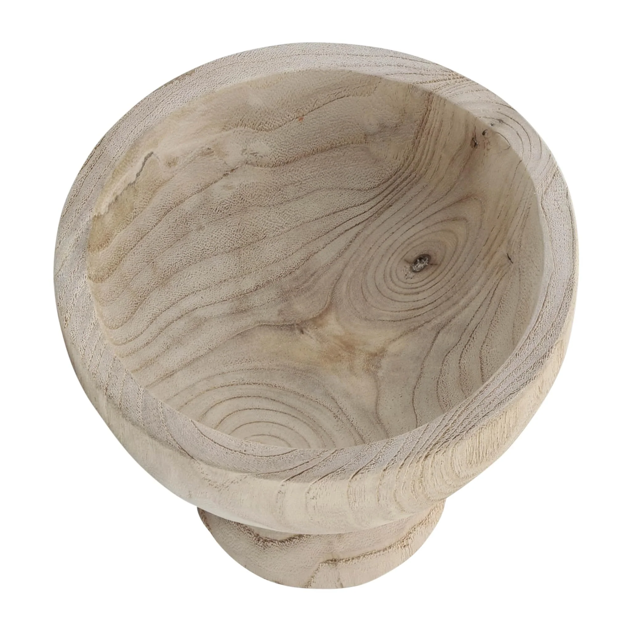 Wood, 8" Bowl W/ Stand, Natural - Image 6