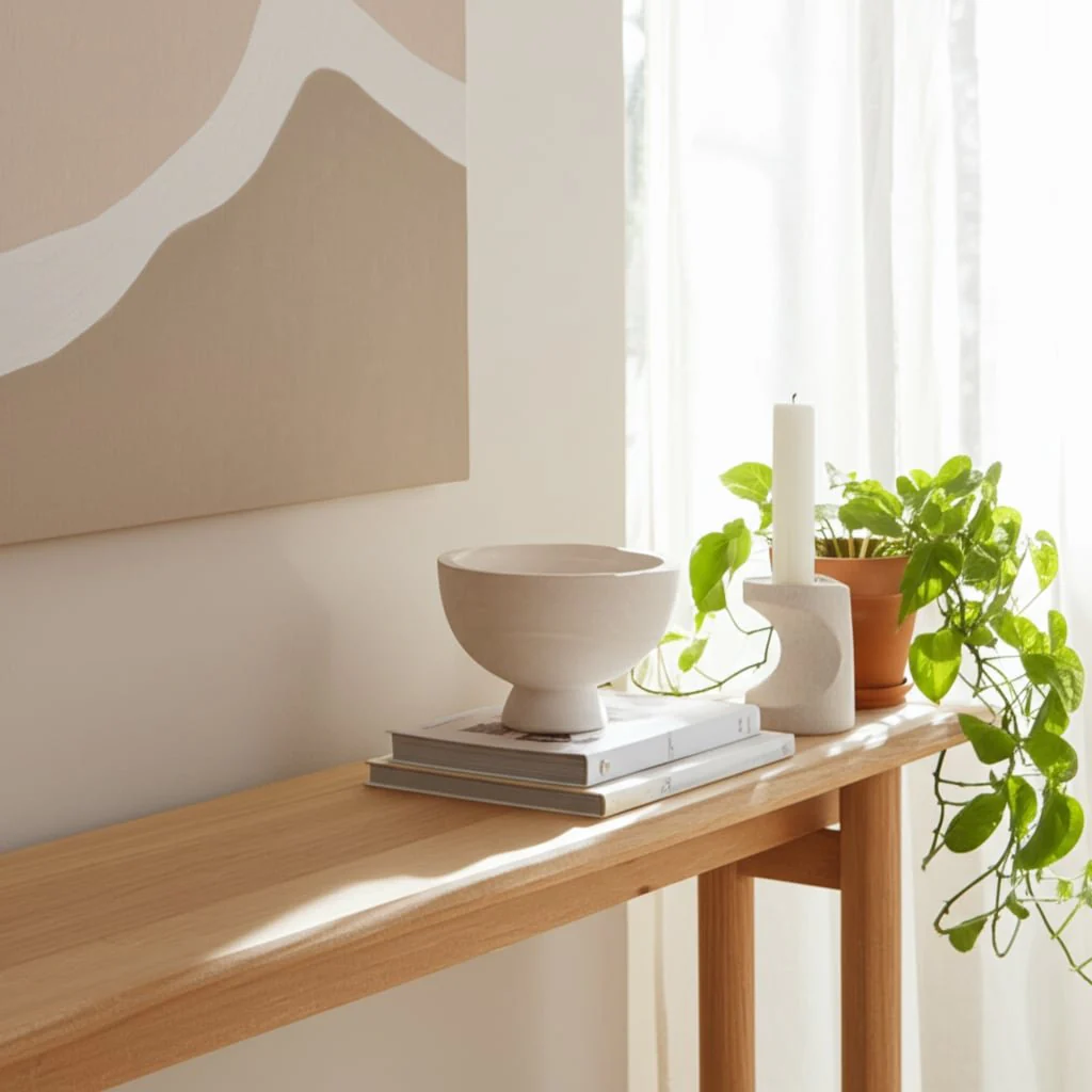 Wood, 8" Bowl W/ Stand, White - Image 4