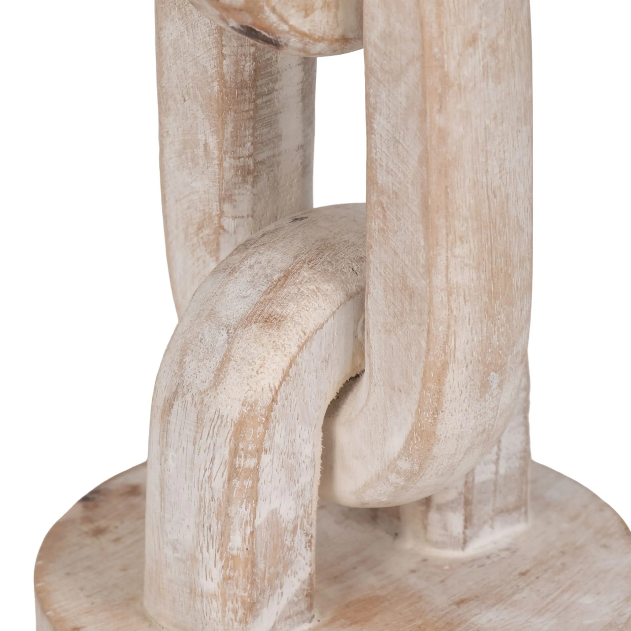 Wood, 8" Chain Pillar Candle Holder, White - Image 5