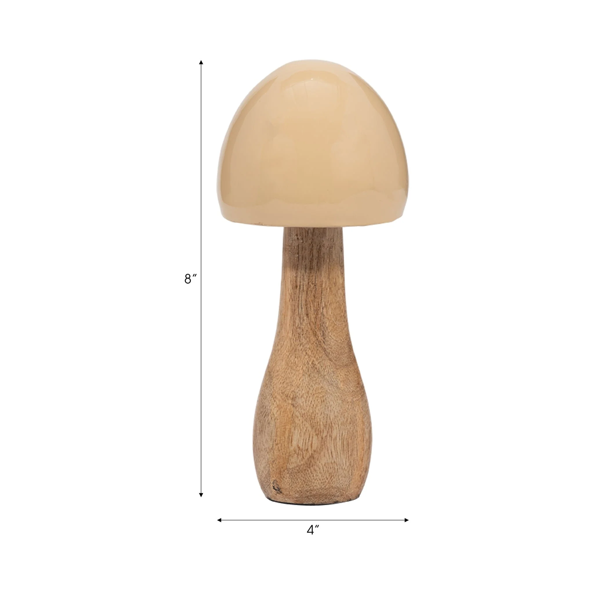 Wood, 8" Coned Mushroom, Ivory - Image 7