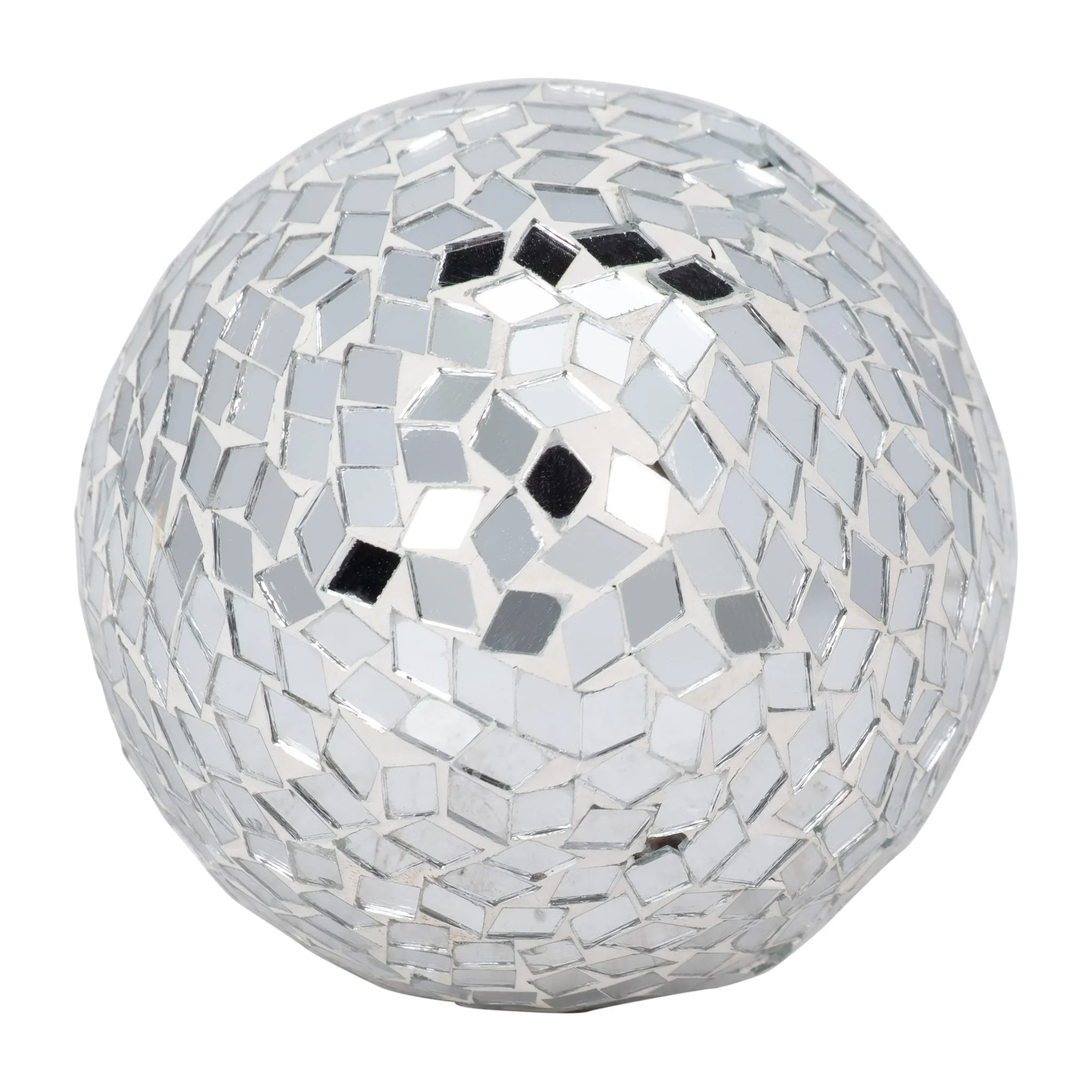 Wood, 8" Mosaic Mushroom, Silver - Image 5