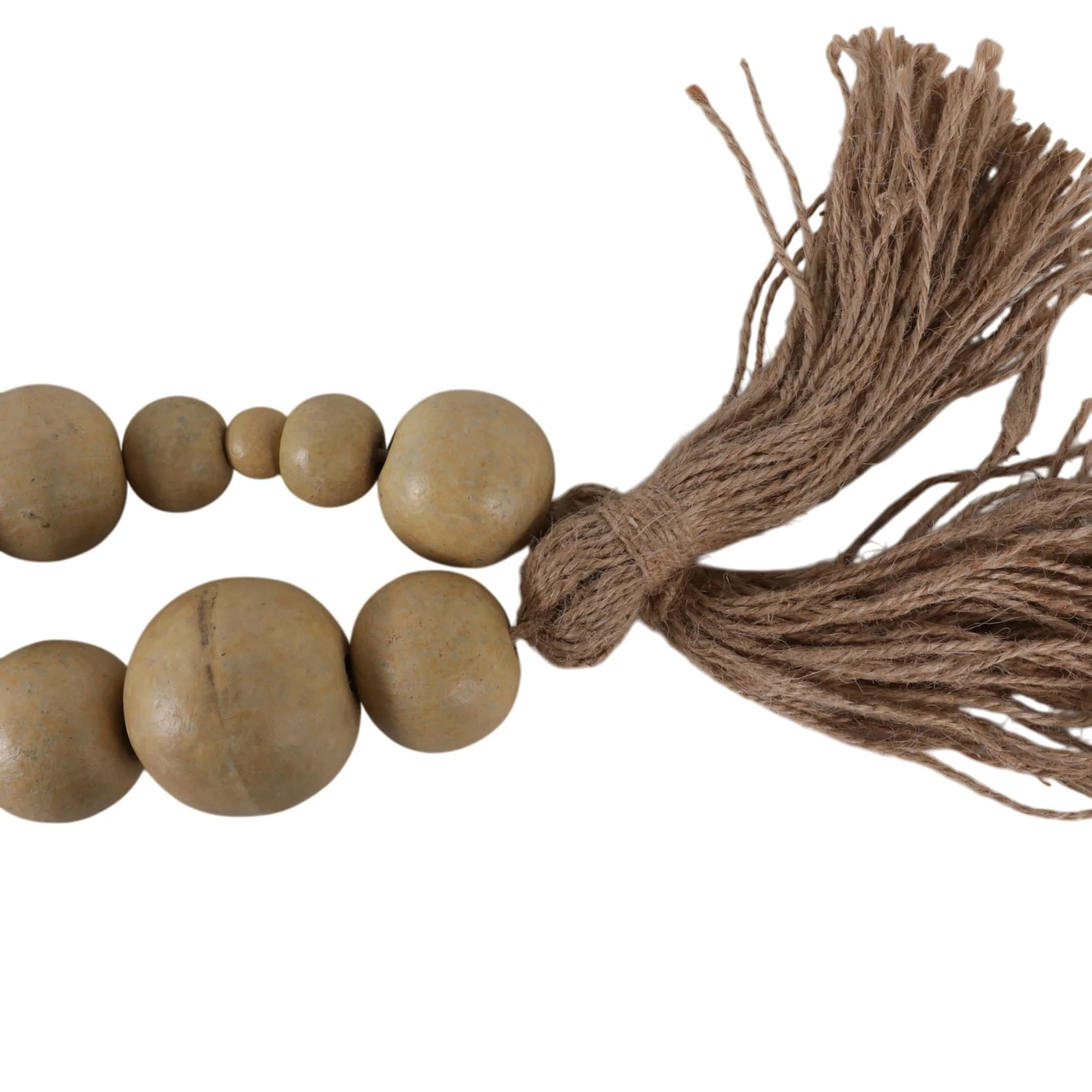 Wood, 84x2 Stonewash Bead Garland, Ivory - Image 6