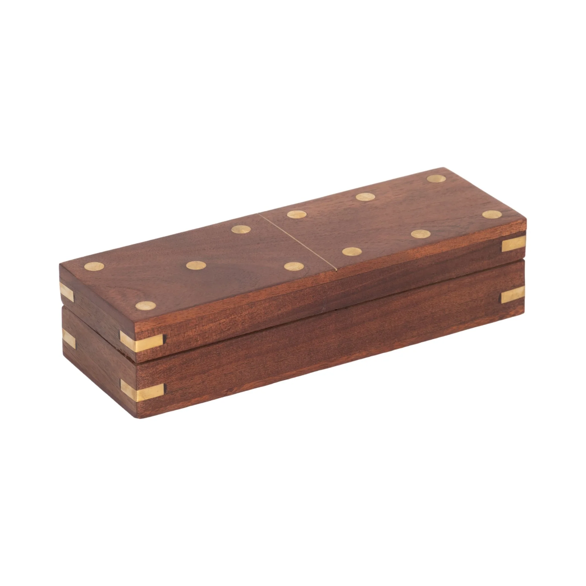 Wood, 8x3 Dominoes Box, Brown - Image 3