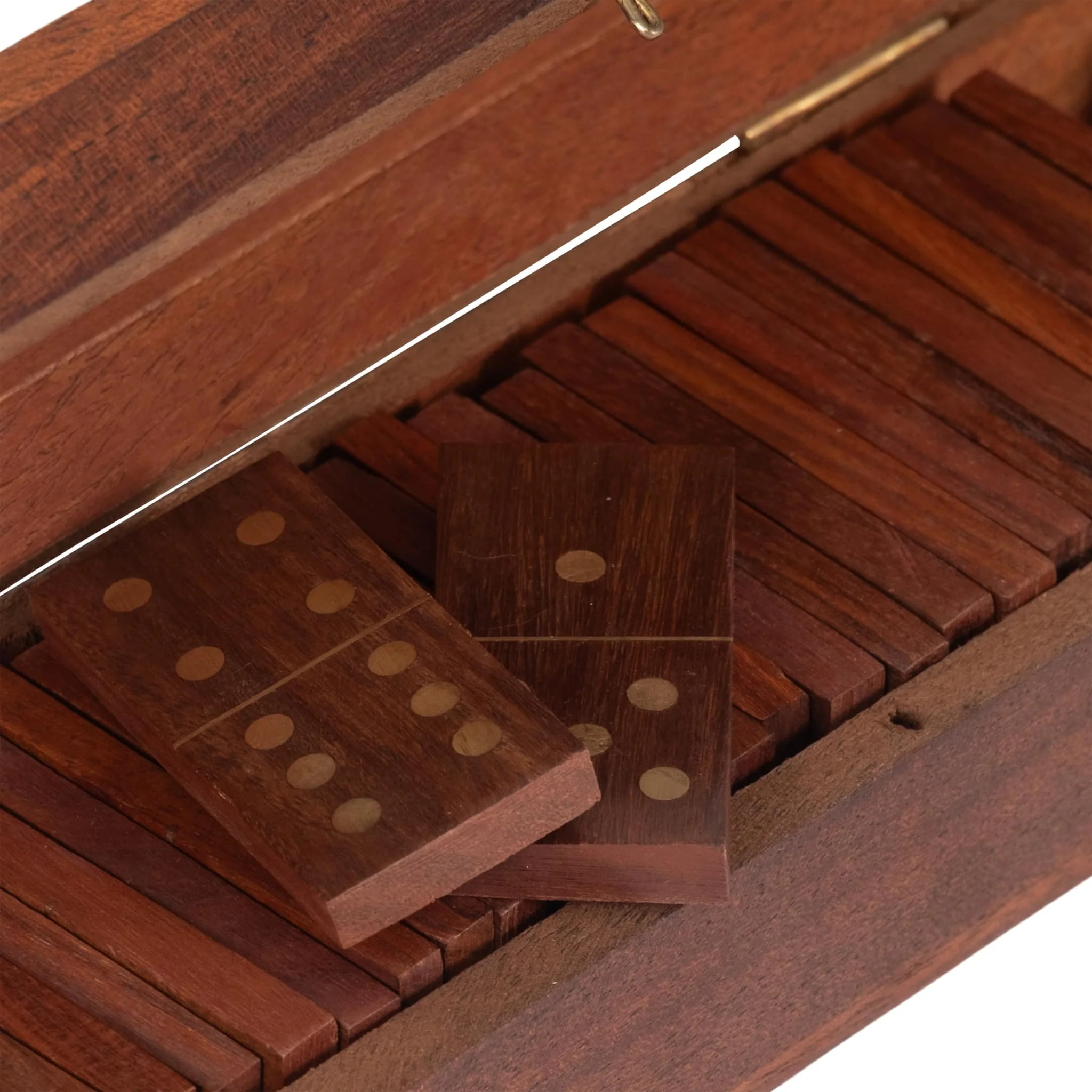 Wood, 8x3 Dominoes Box, Brown - Image 6