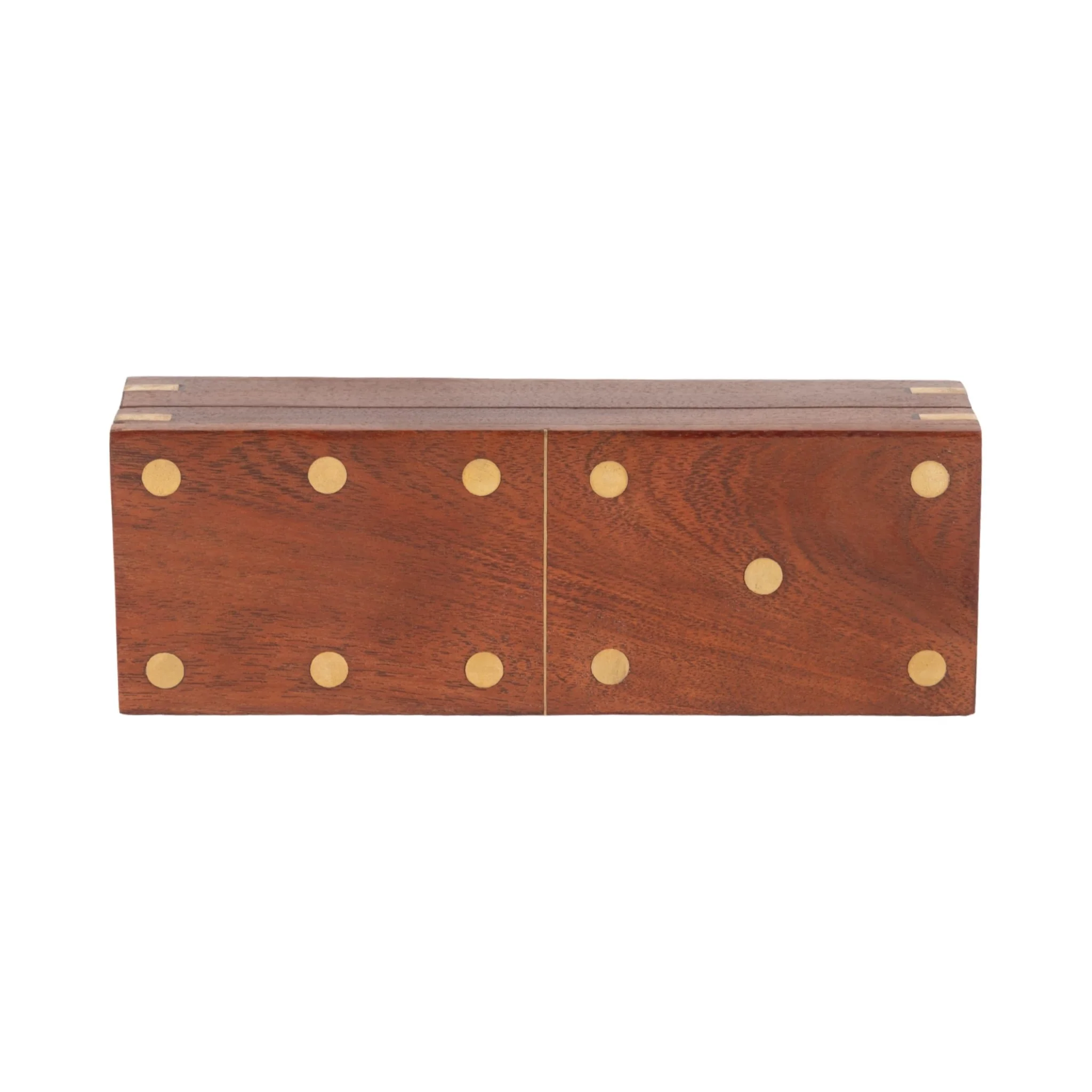 Wood, 8x3 Dominoes Box, Brown - Image 7