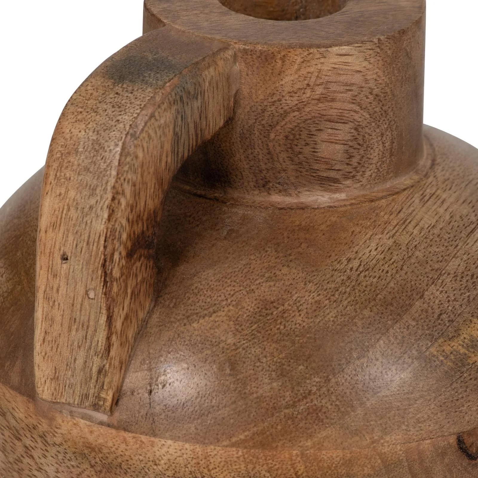 Wood, 9" Jug Vase With Handle, Natural - Image 5