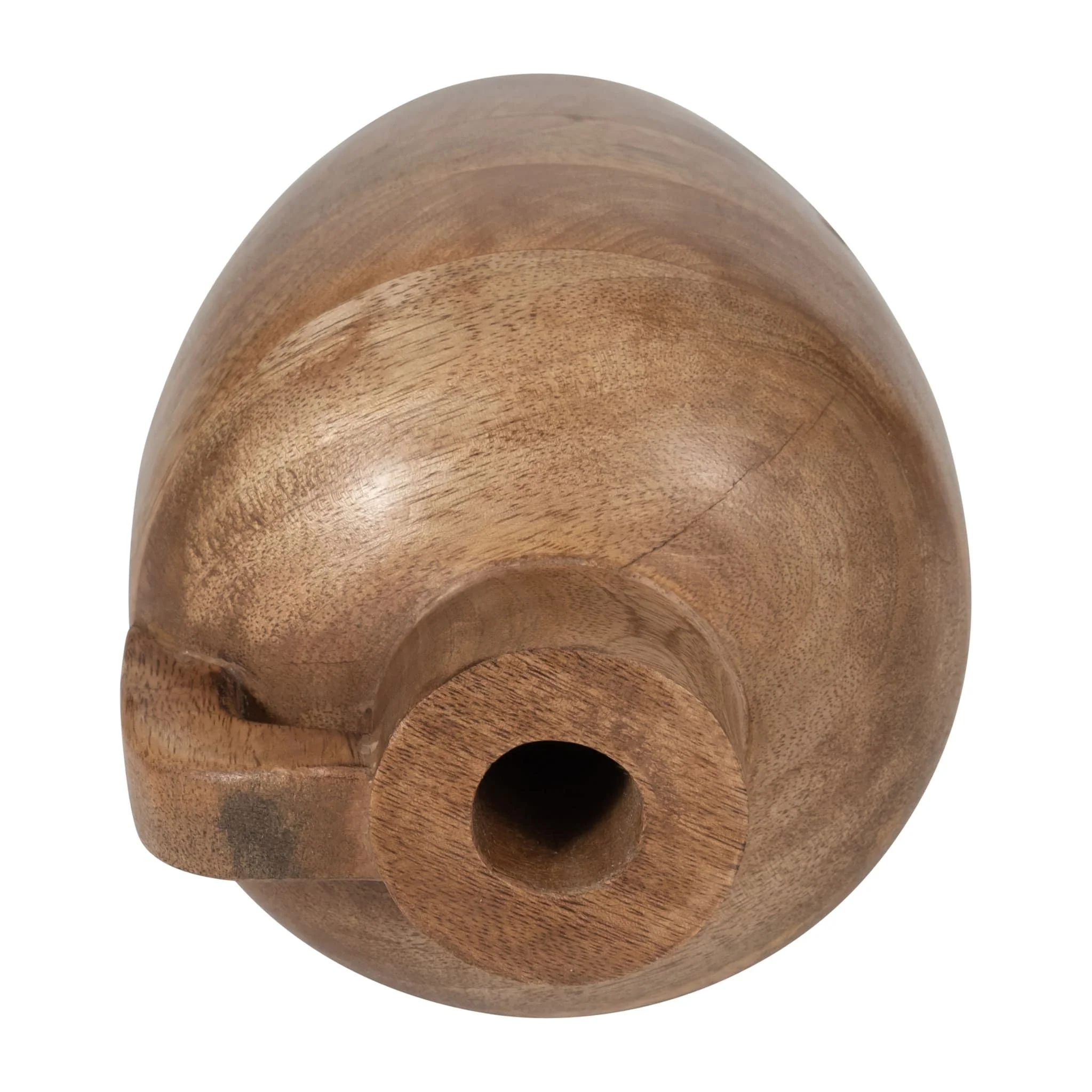 Wood, 9" Jug Vase With Handle, Natural - Image 6