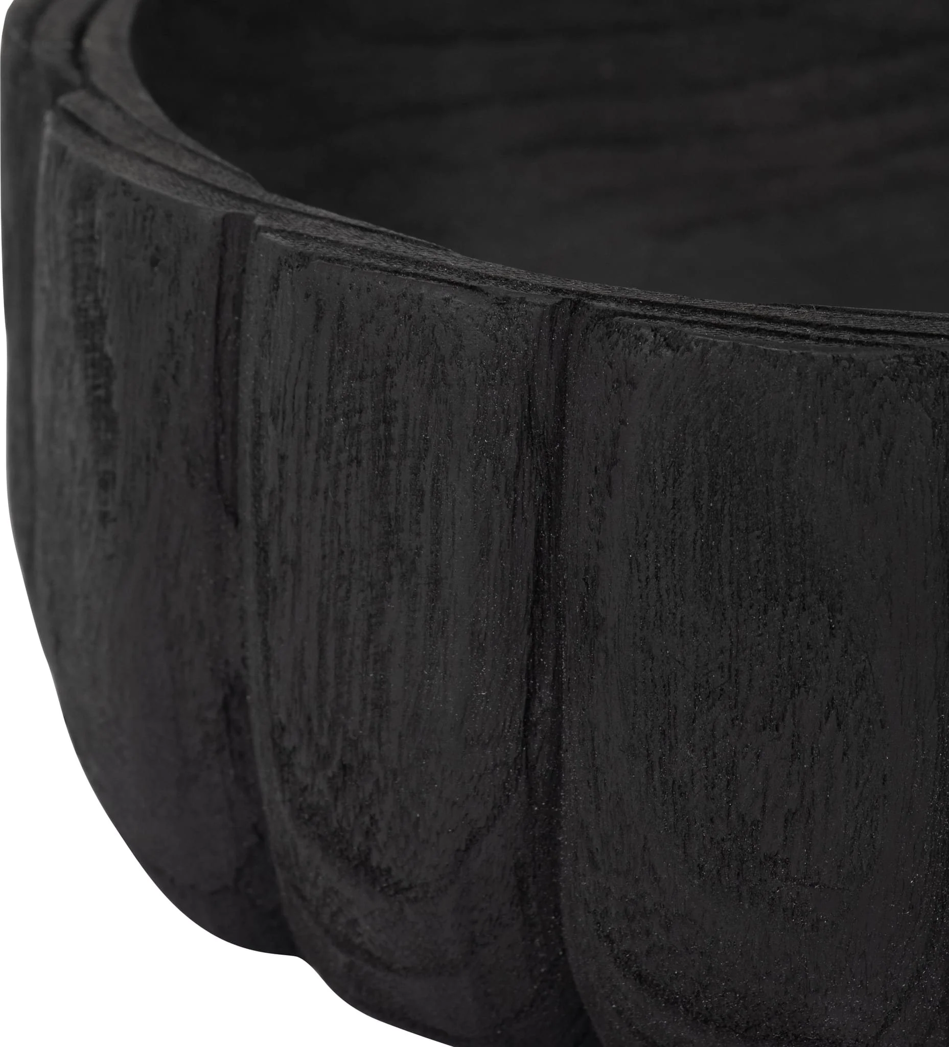 Wood, 9" Scalloped Bowl, Black - Image 4