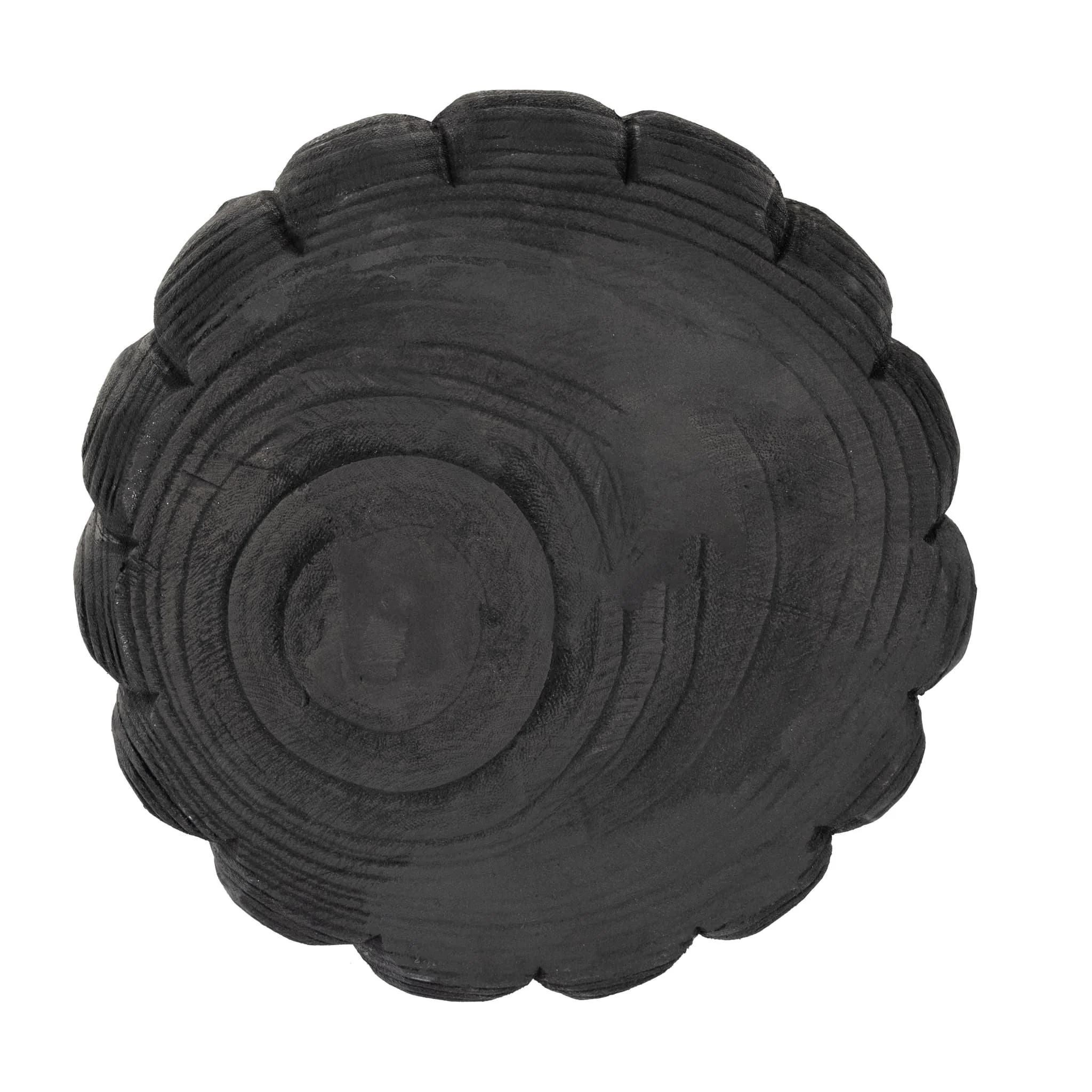 Wood, 9" Scalloped Bowl, Black - Image 7