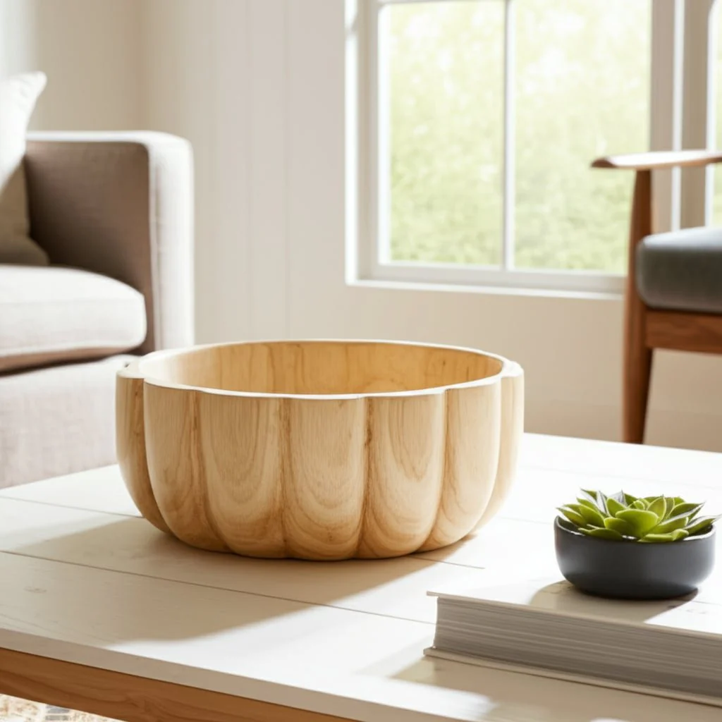 Wood, 9" Scalloped Bowl, Natural - Image 11