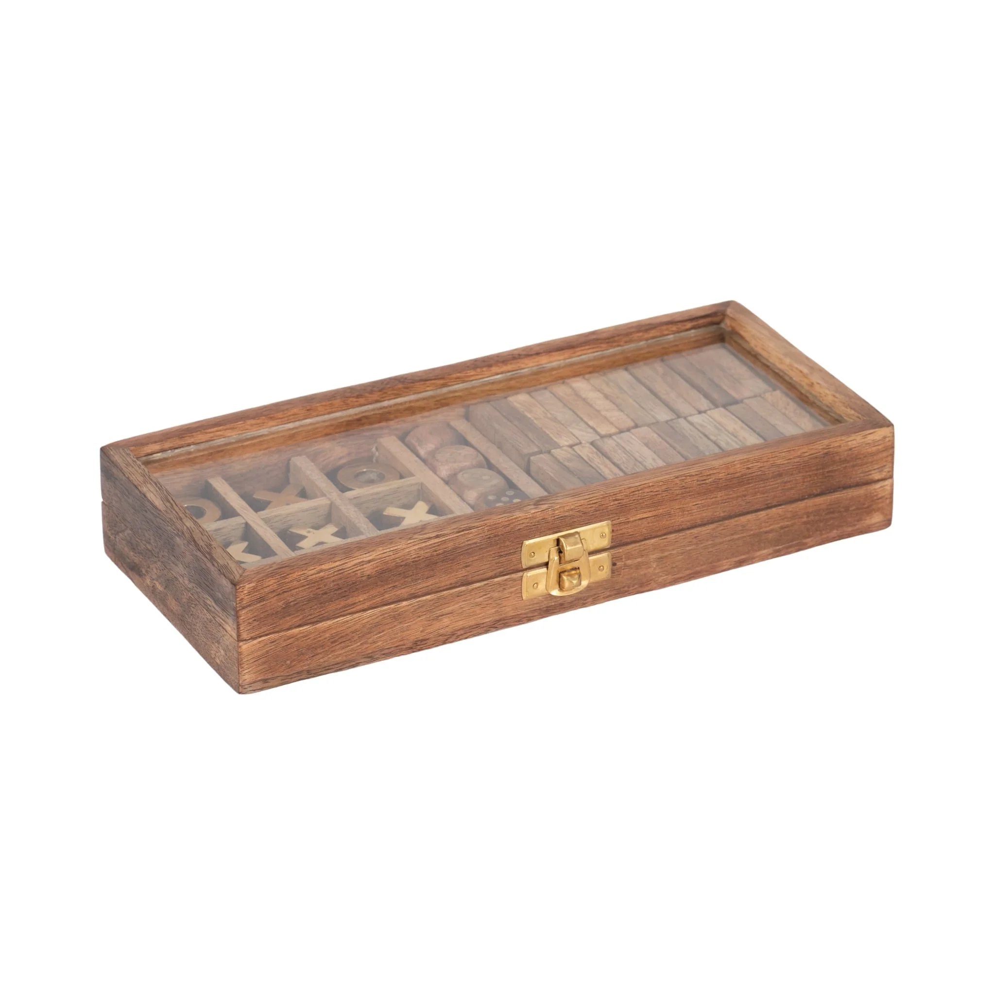 Wood, 9x4 Table Game Box, Brown - Image 3
