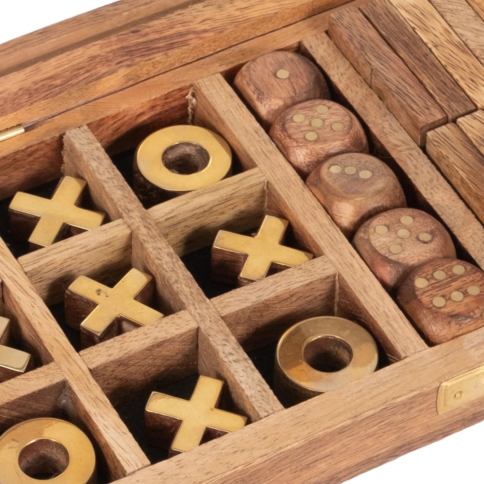 Wood, 9x4 Table Game Box, Brown - Image 6