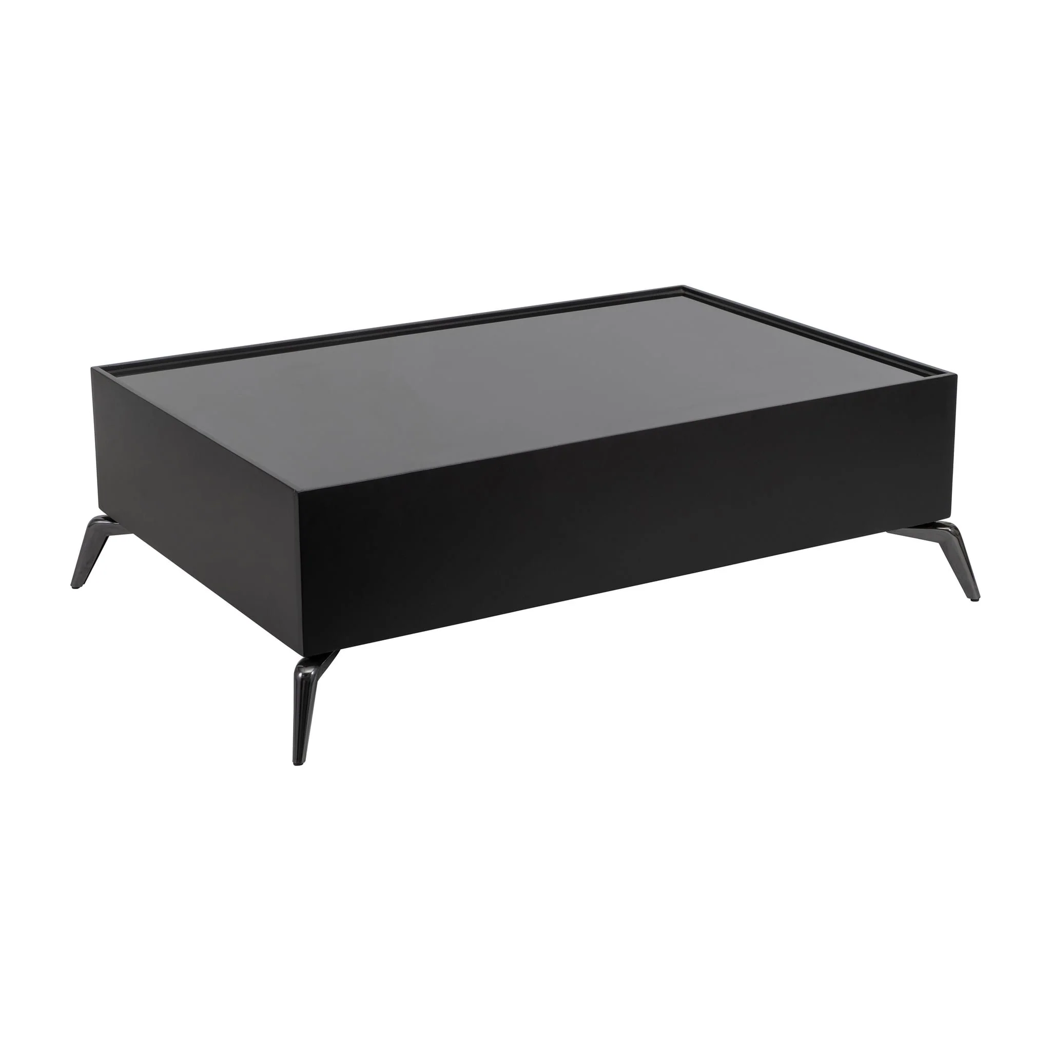 Wood/glass, 47x16" Coffee Table, Blk, Kd - Image 2