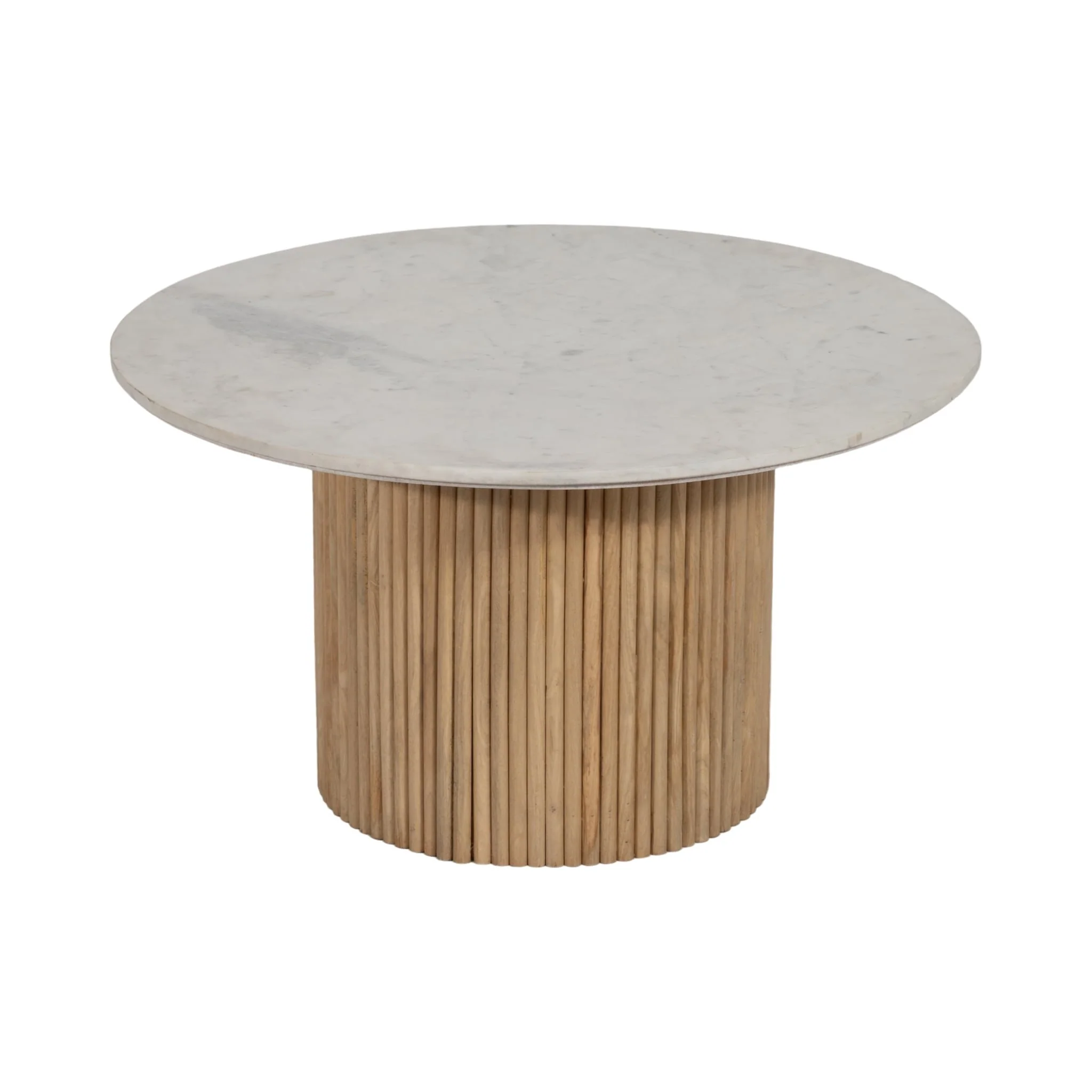 Wood/marble, 34"d Reeded, Coffee Table,  Kd 2boxes - Image 2