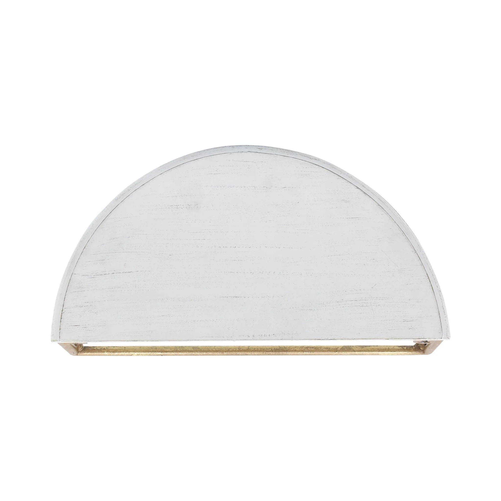 Wood / Metal 12" L Demilune Wall Shelf, White - Image 5