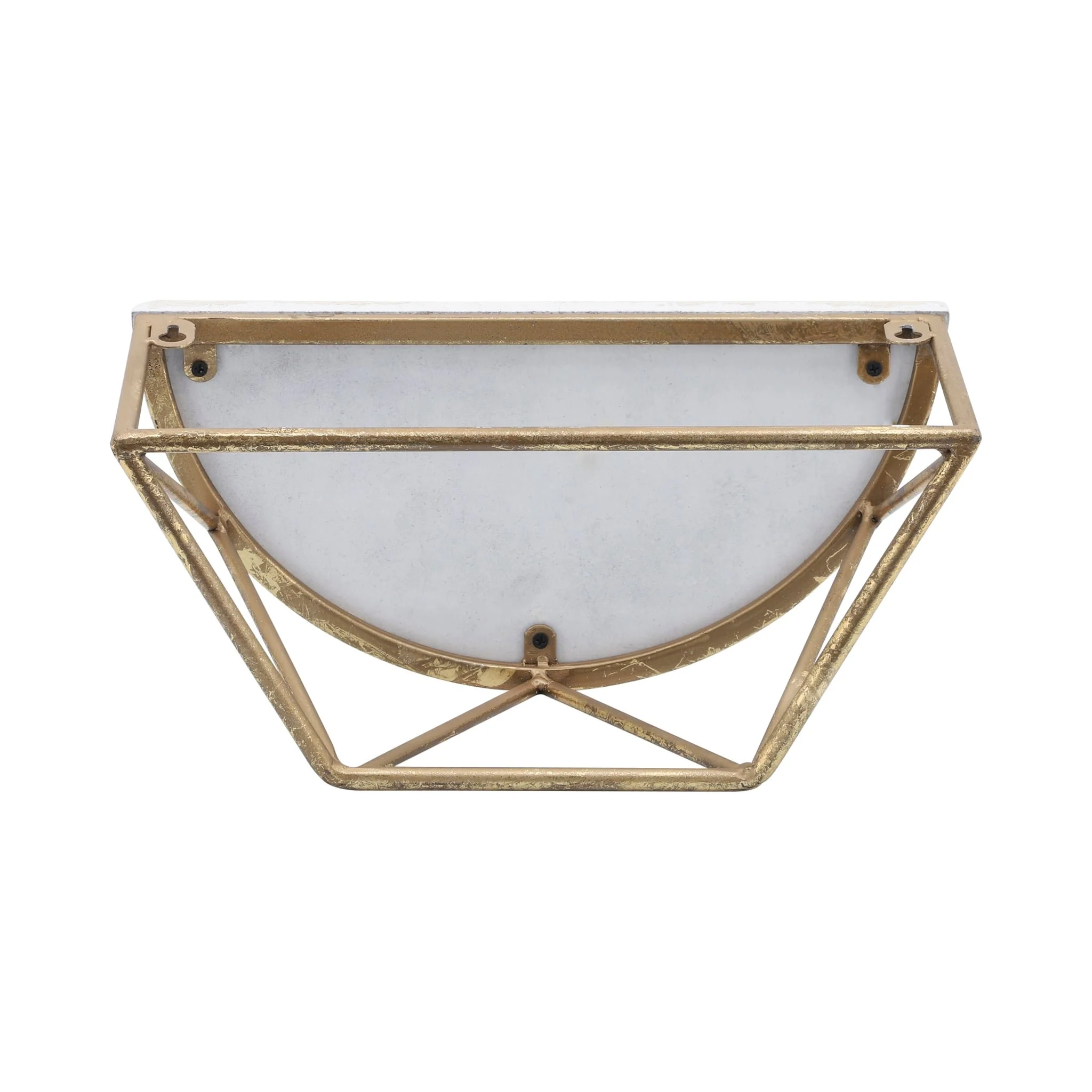 Wood / Metal 12" L Demilune Wall Shelf, White - Image 6
