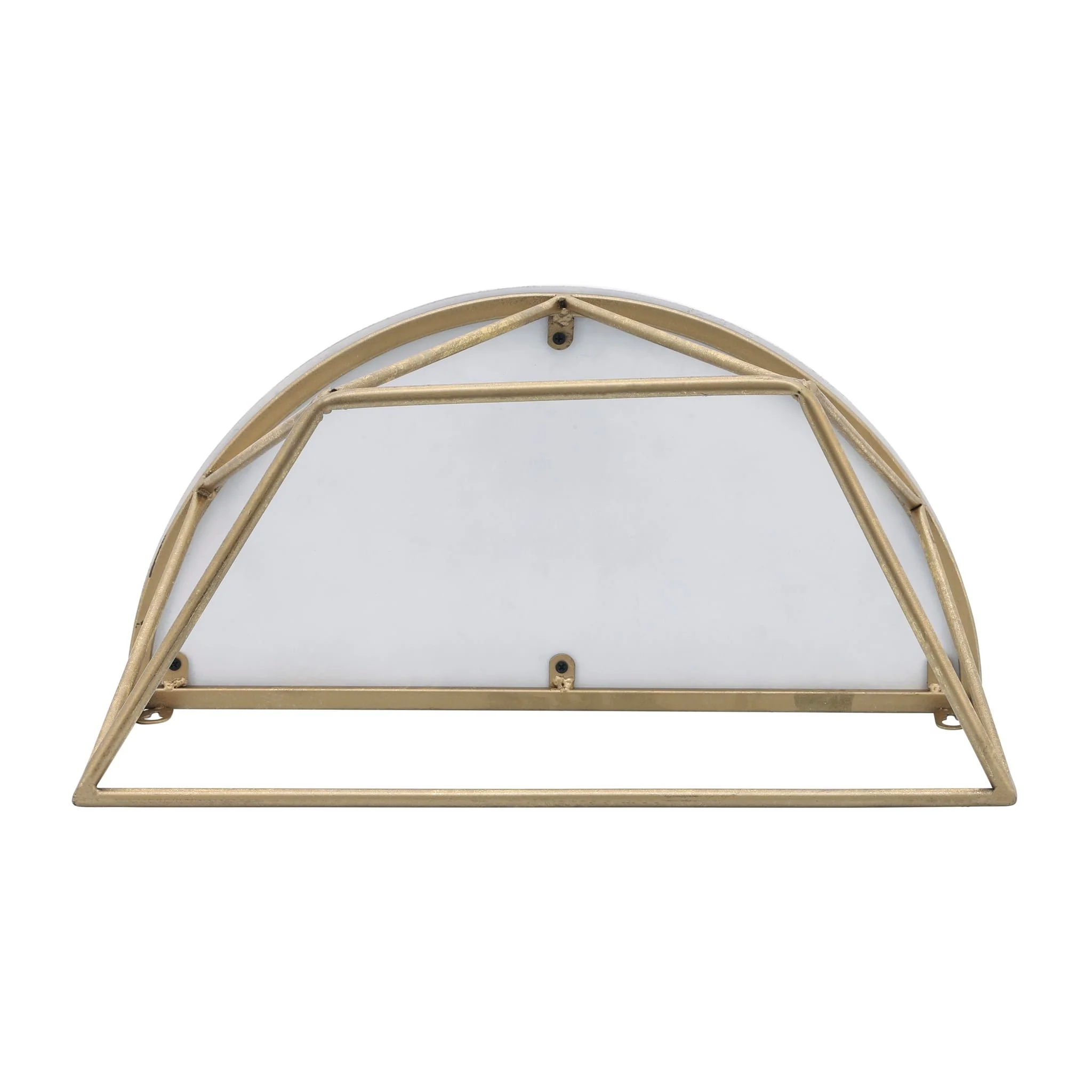 Wood / Metal 16" L Demilune Wall Shelf, White - Image 6