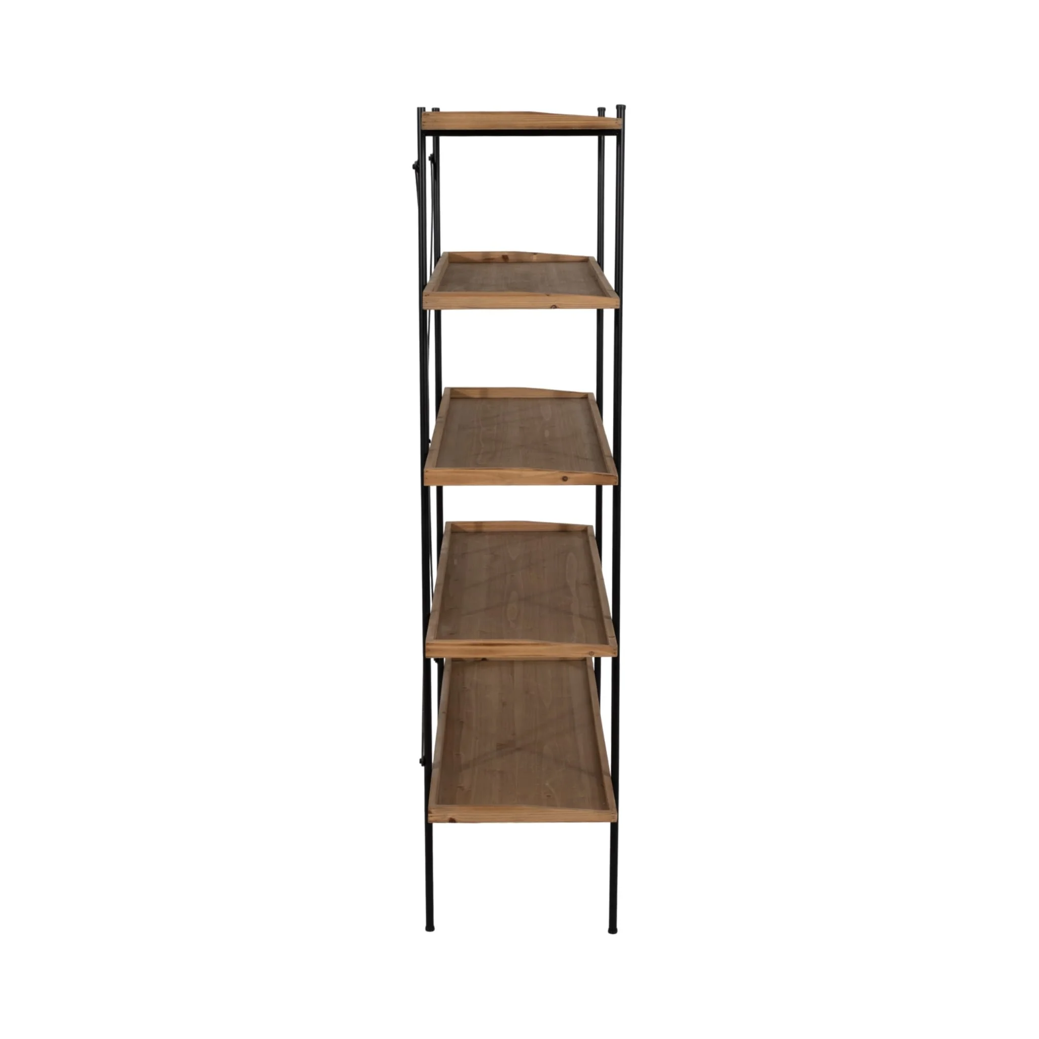 Wood/metal, 65"h 5-layered Shelf, Brown/black Kd - Image 3