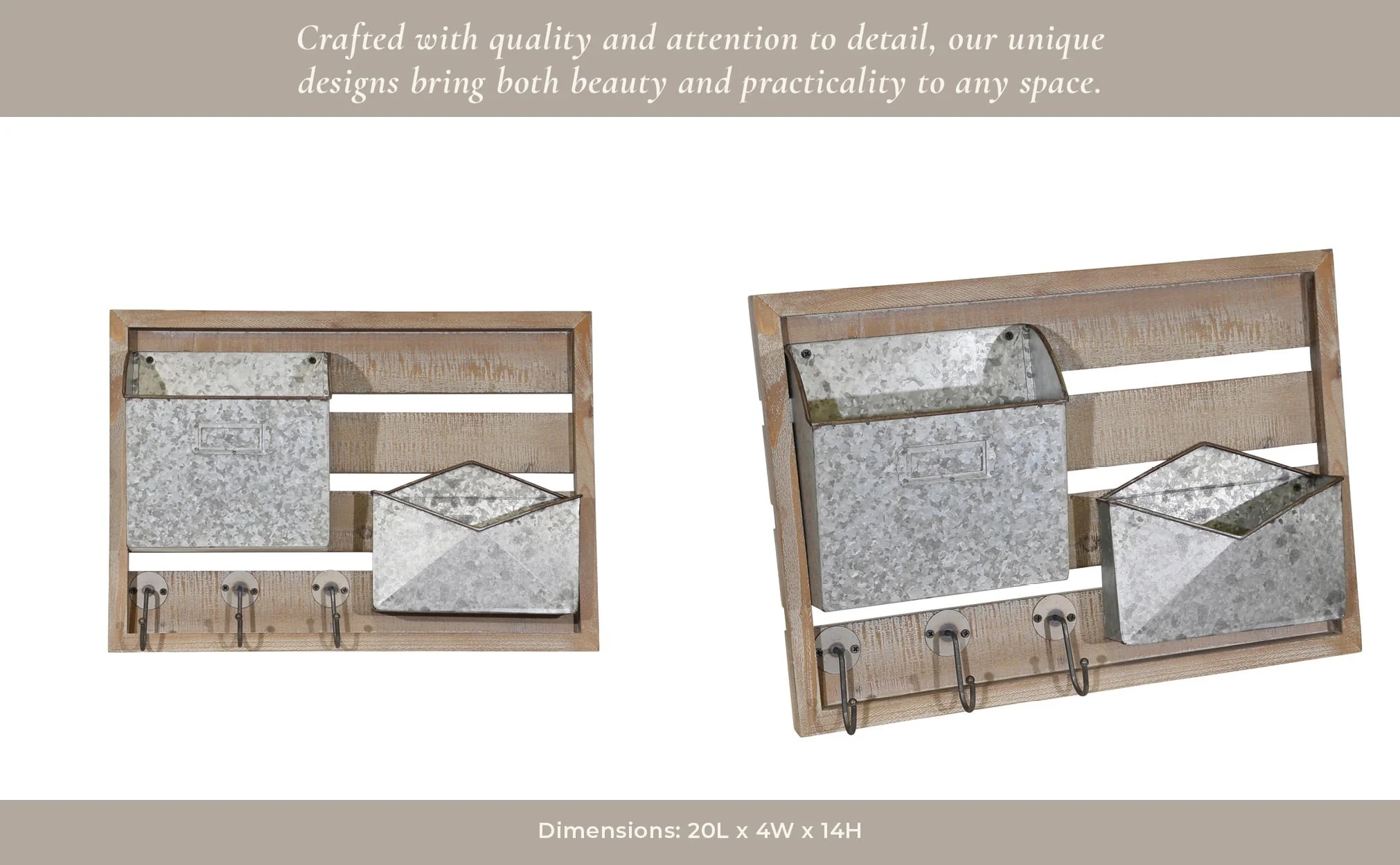 Wood/metal Wall Mail Organizer - Image 10