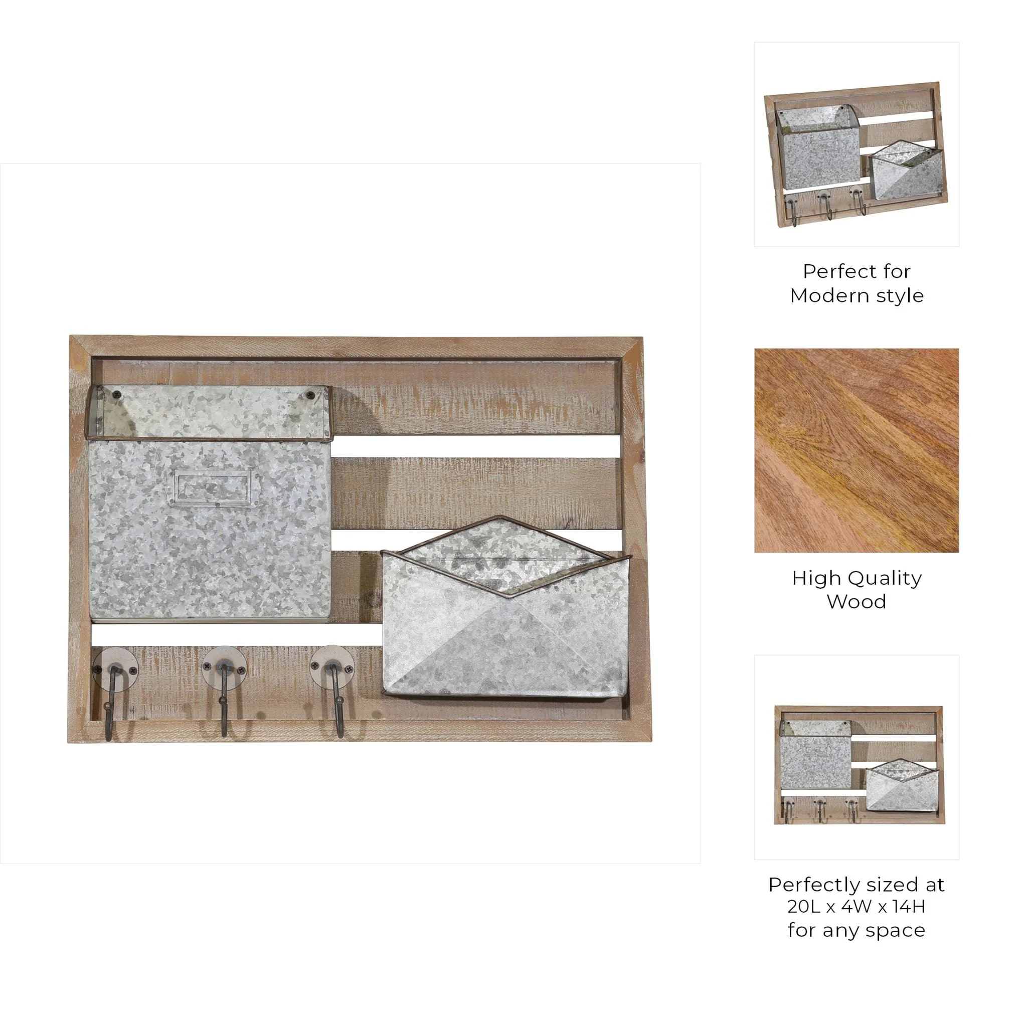 Wood/metal Wall Mail Organizer - Image 6
