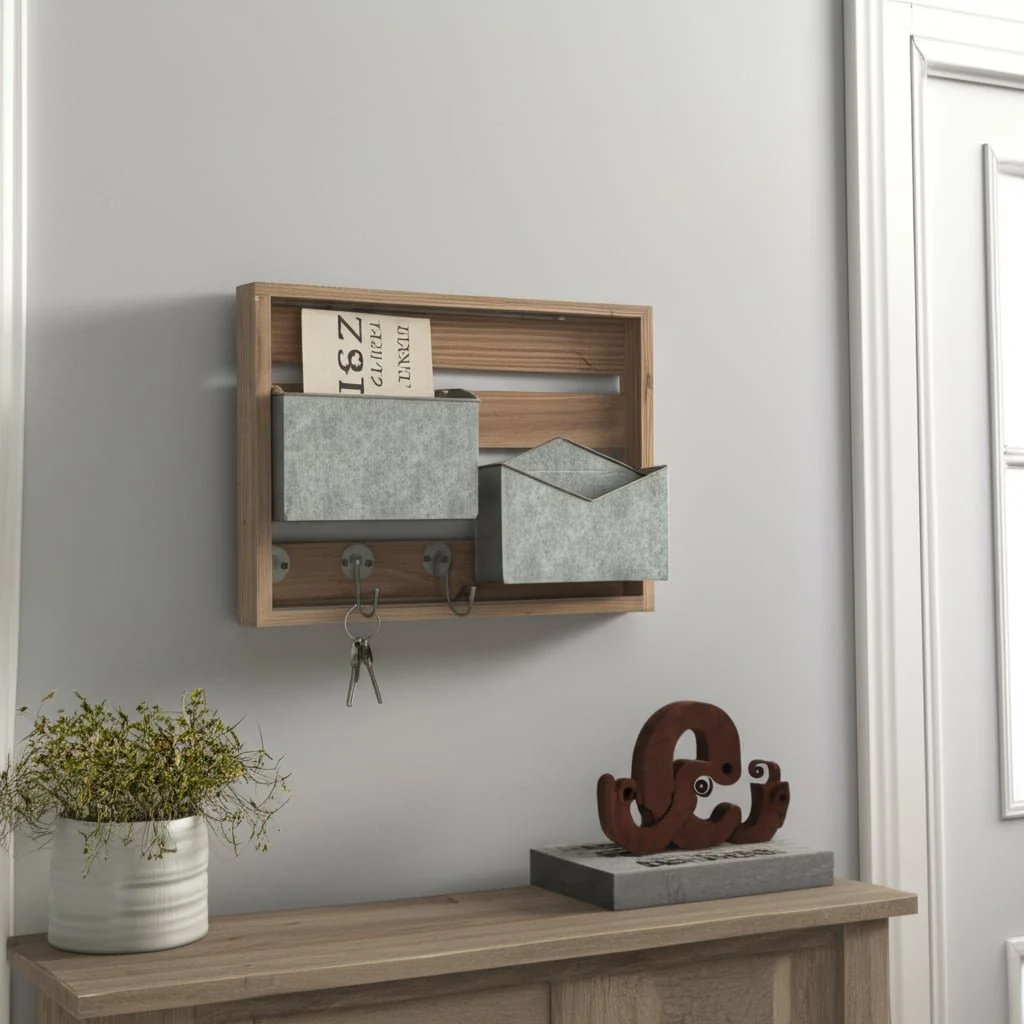 Wood/metal Wall Mail Organizer - Image 8
