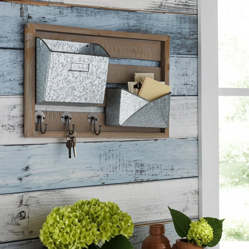 Wood/metal Wall Mail Organizer - Image 9