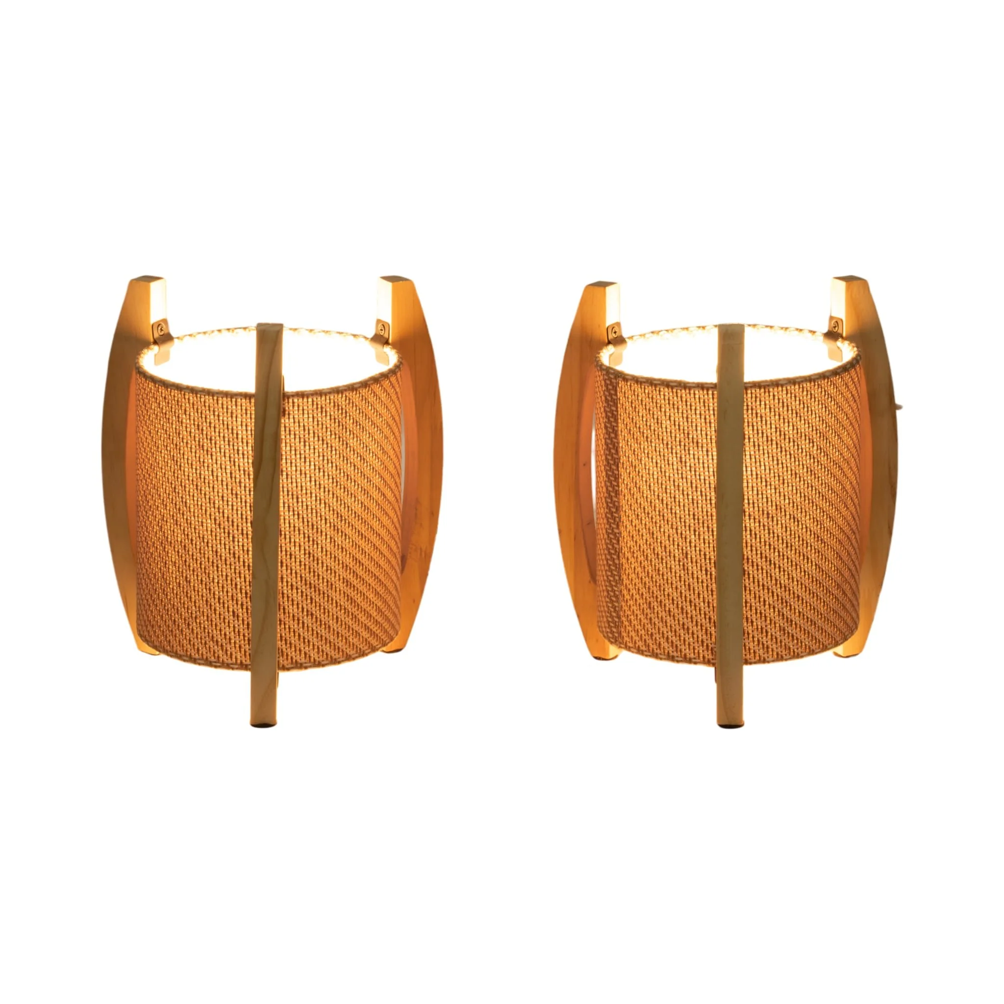 Wood,s/2,11"h, Cylnder Tripod Tbl Lamps,kaki - Image 2