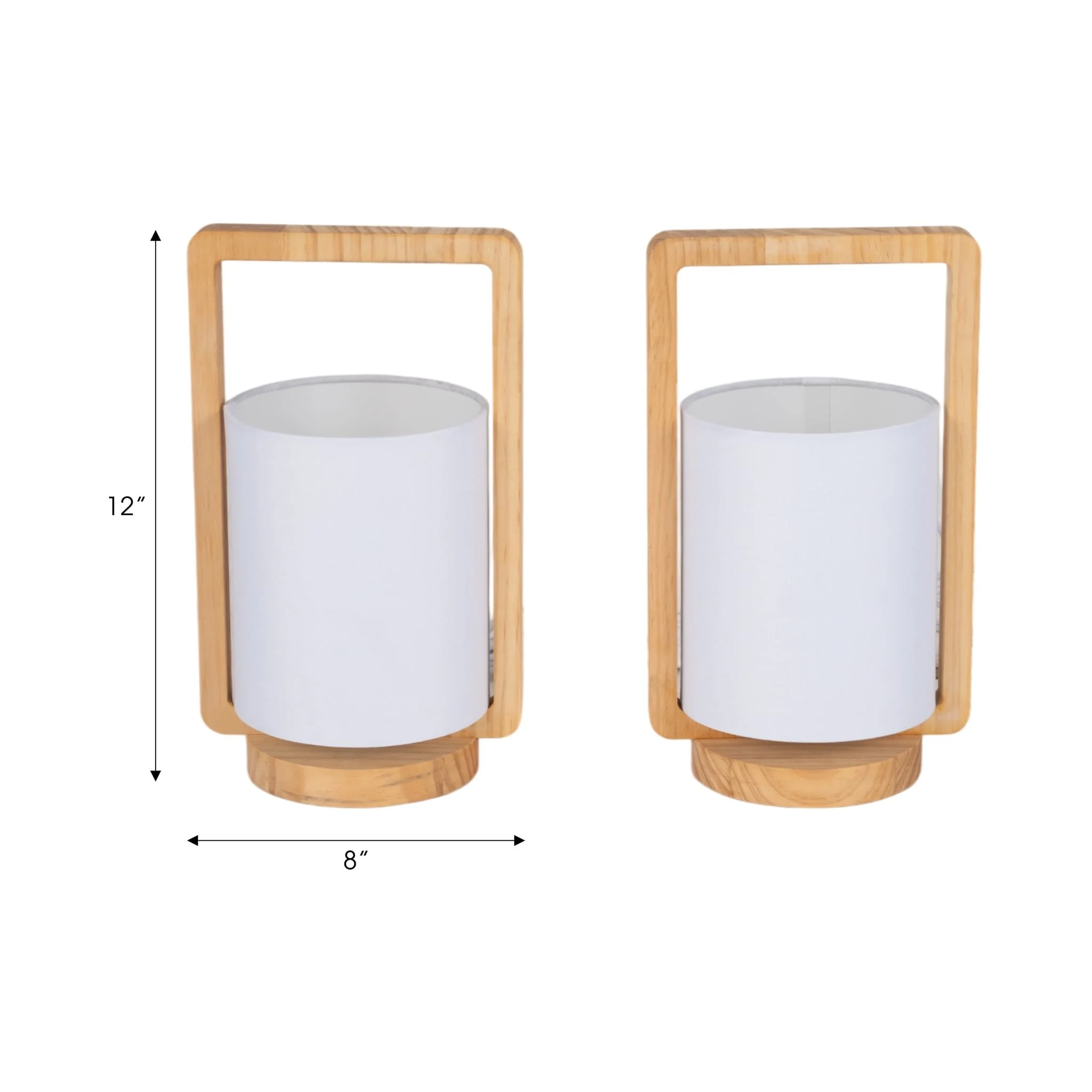 Wood,s/2,11"h, Cylndr Tbl Lmps,nature Wood/wht - Image 8