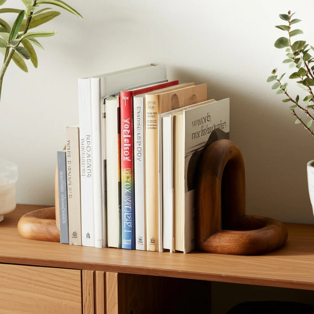 Wood, S/2 7" Loopy Bookends, Brown - Image 12